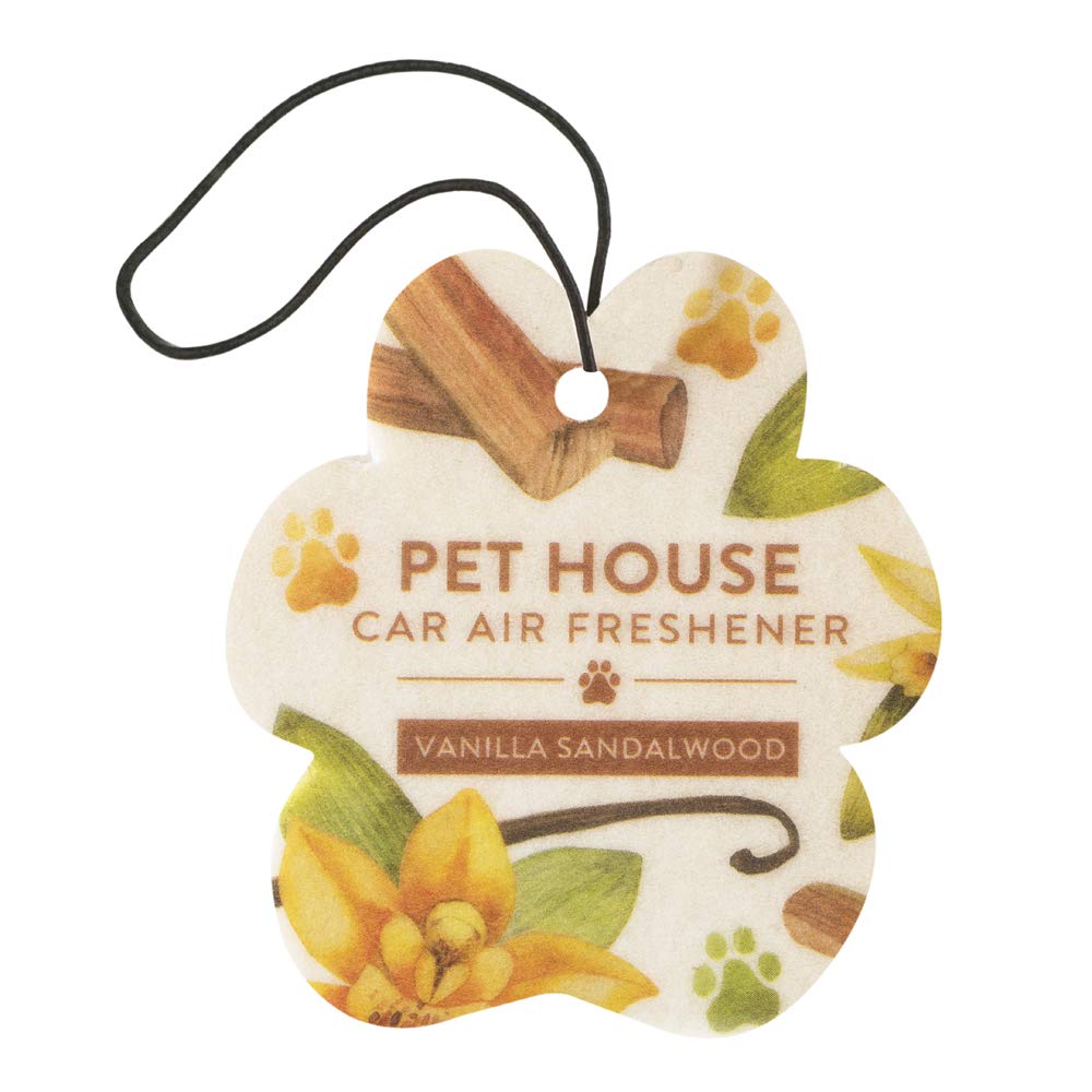 One Fur All Pet House & Car Air Freshener - Vanilla Sandalwood Pack Of 4 - Non-Toxic & Pet-Friendly Odor Eliminator For Small Sp