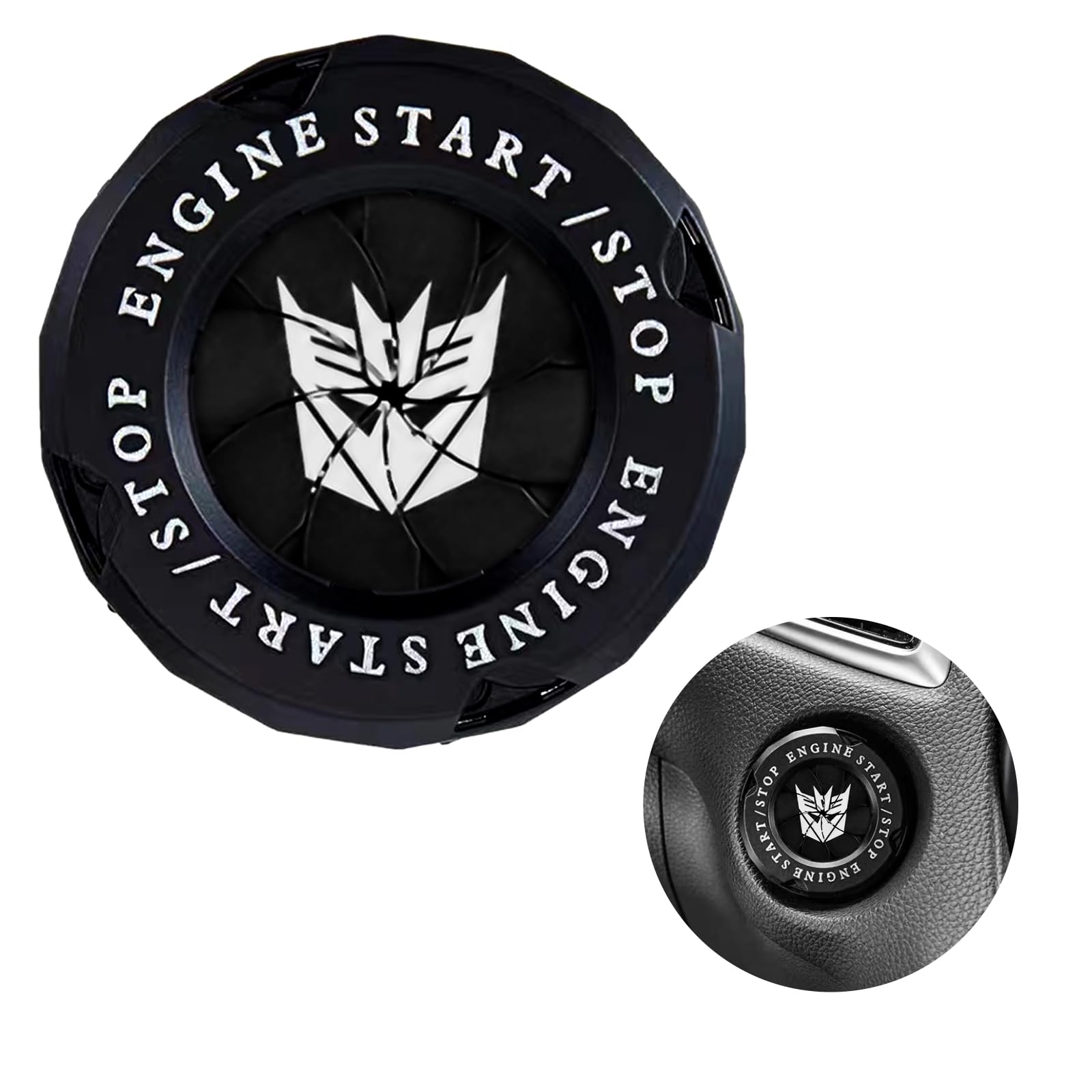 Rotary Push Start Button Cover, Universal Car Engine Start Button Cover, Car Stickers Interior Decor, Car Accessories Motorcycle