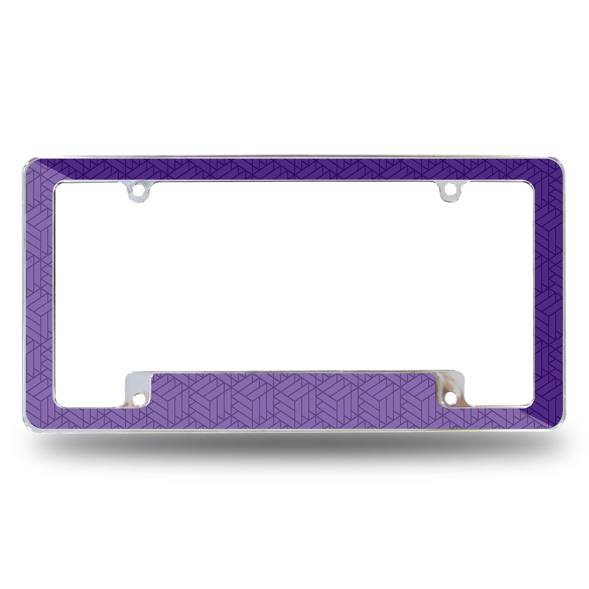 Rico Industries Purple Geometric All Over Automotive License Plate Frame for Car/Truck/SUV (12 x 6)