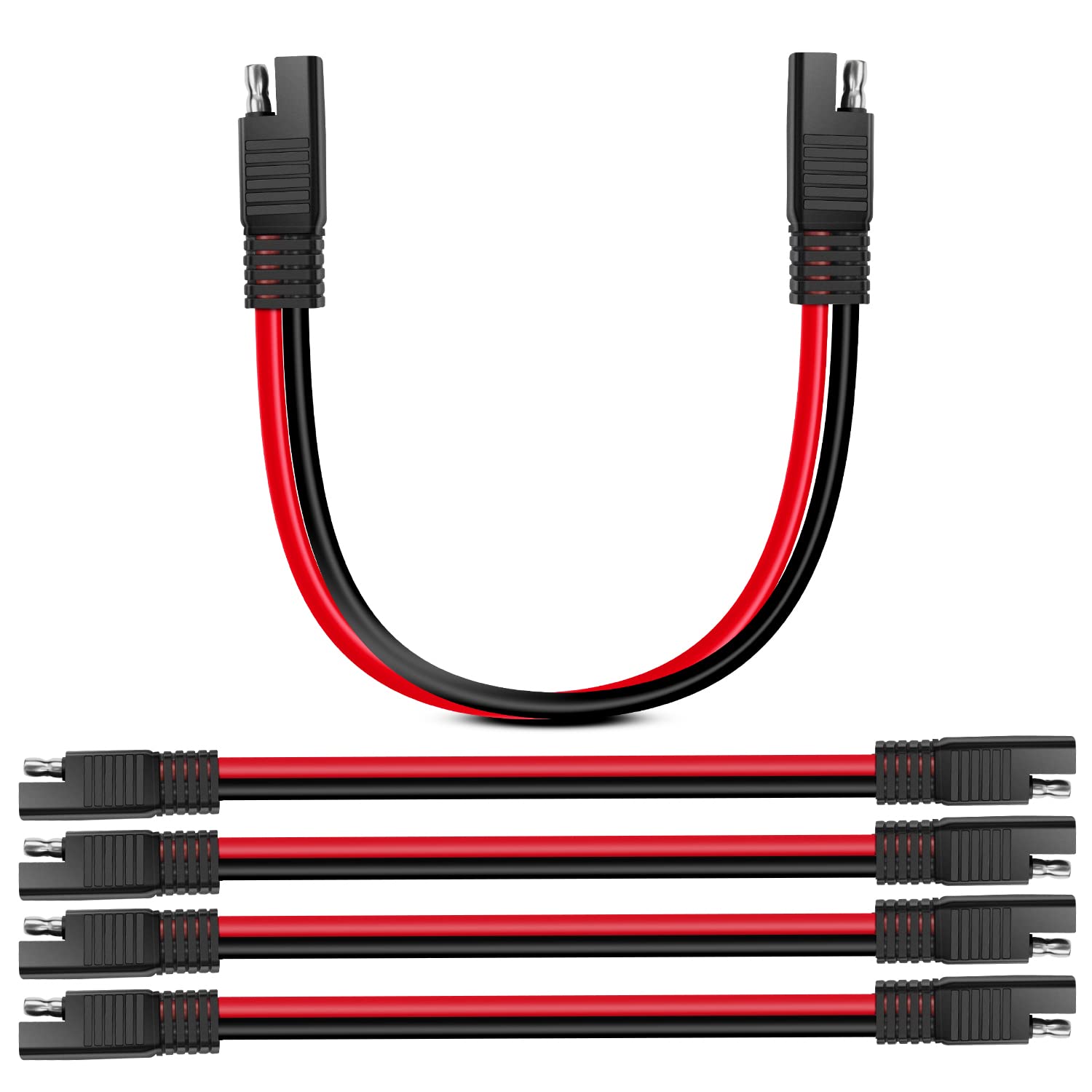 Nilight 5 Pack Sae To Sae Extension Cable 10Awg 2 Pin Sae Connector Extension Cord 10 Gauge Dual Head Plug Audiopipe Polarized W