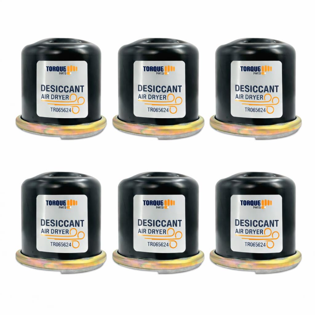 Torque 6 Pack 065624 AD-IP Desiccant Cartridge for Air Dryers Replaces Bendix 065624, Haldex 65624K Peterbilt ADC3000 Navistar 2