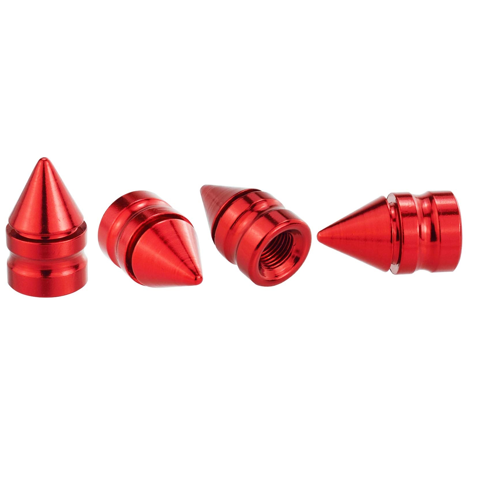 Abfer Tire Valve Caps Car Air Pressure Stem Cap Aluminum Spike Rim Dust Cover Decoration Accessories Fit Most Vehicle Bike Suv T