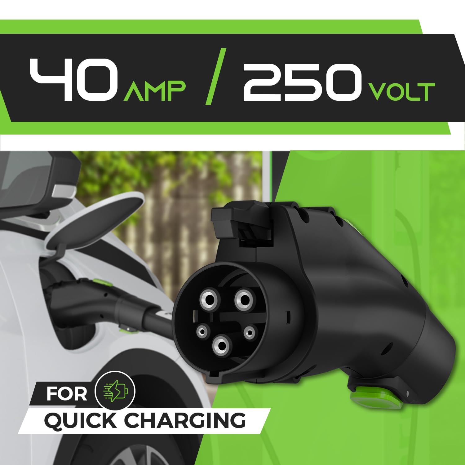 Gearit Tesla To J1772 Adapter For Ev, Compatible With Tesla (Nacs) Chargers, 40 Amp / 250 Volt Charging, Etl Certified