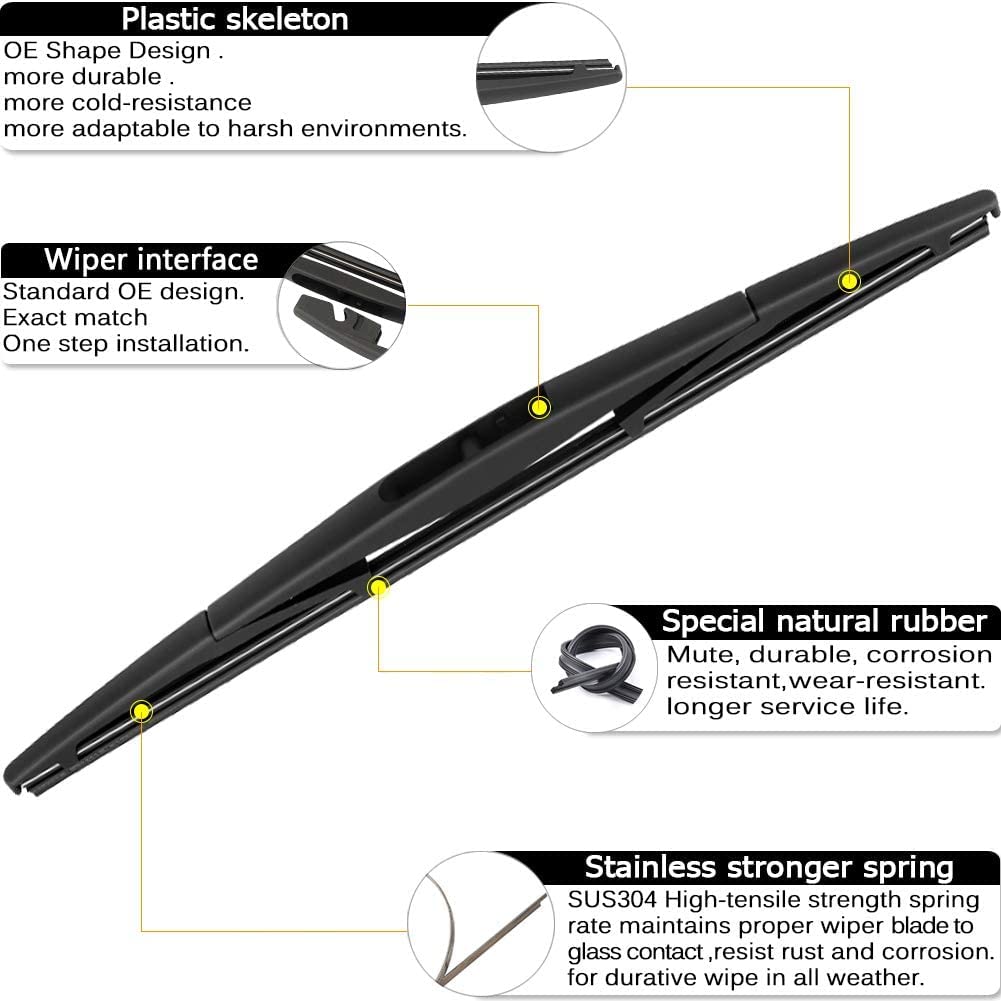 AUTOBOO 26''+16'' Windshield Wipers with 12'' Rear Wiper Blade Sets Replacement for Subaru Crosstrek Impreza 2018 2019 2020 2021