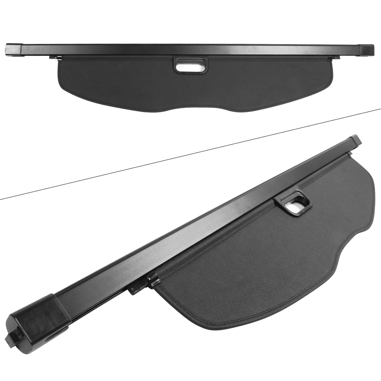 Ikon Motorsports Cargo Cover Compatible With 2007-2013 Acura Mdx, Factory Style Black Luggage Carrier Rear Trunk Security Cover,