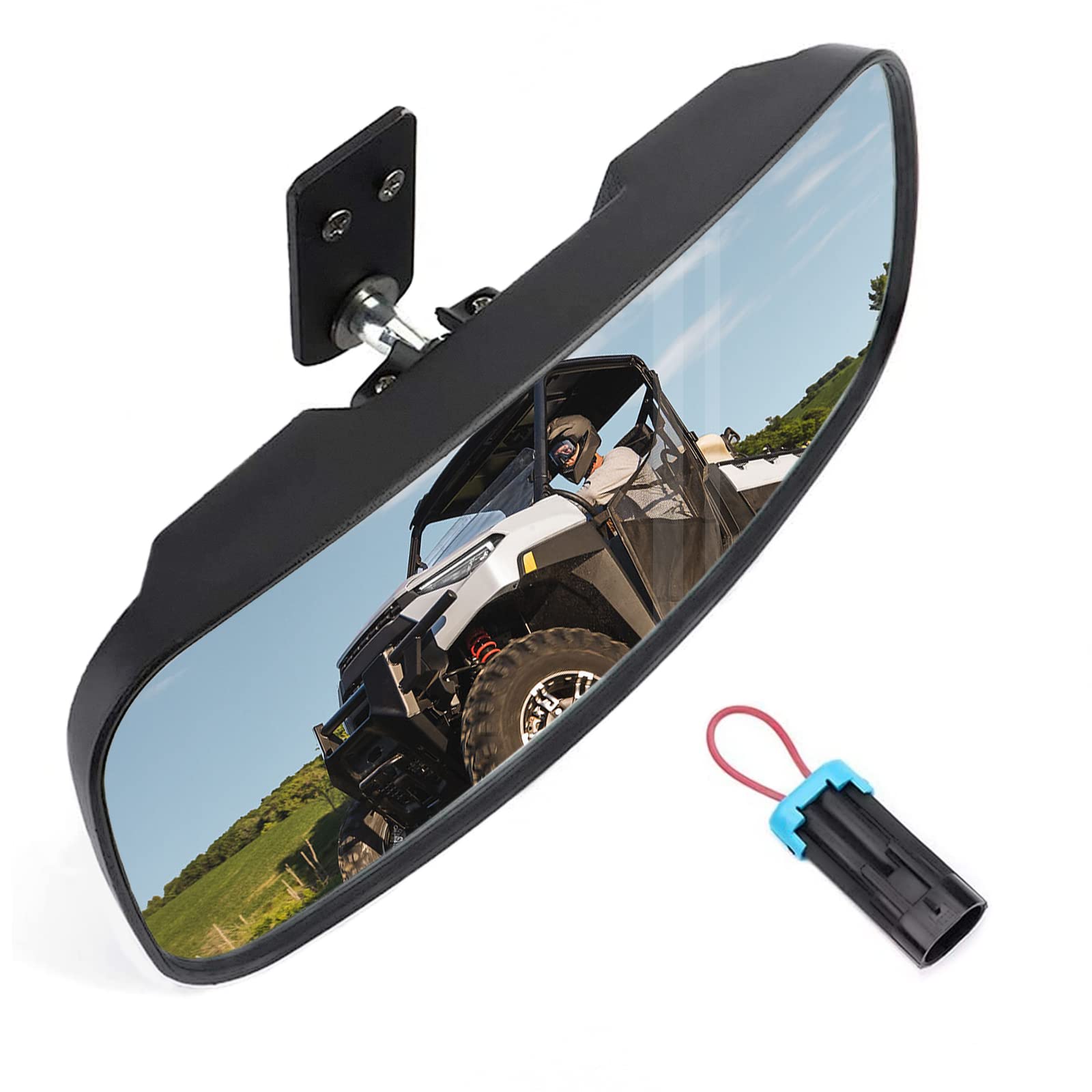 Kemimoto Utv Rear View Mirror Compatible With Polaris Ranger 500 570 900 Xp 1000 Xp/Crew 2017-2025 With Factory Drop Down Mounti