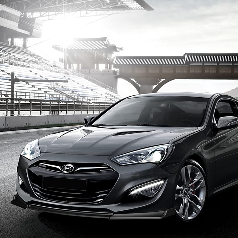 Q1-Tech , Front Bumper Lip Fit For Compatible With 2013 - 2016 Hyundai Genesis Coupe, Front Bumper Lip Spoiler Air Chin Body Kit Splitter Unpainted Matt Black, 2014 2015 (Ks-Style)