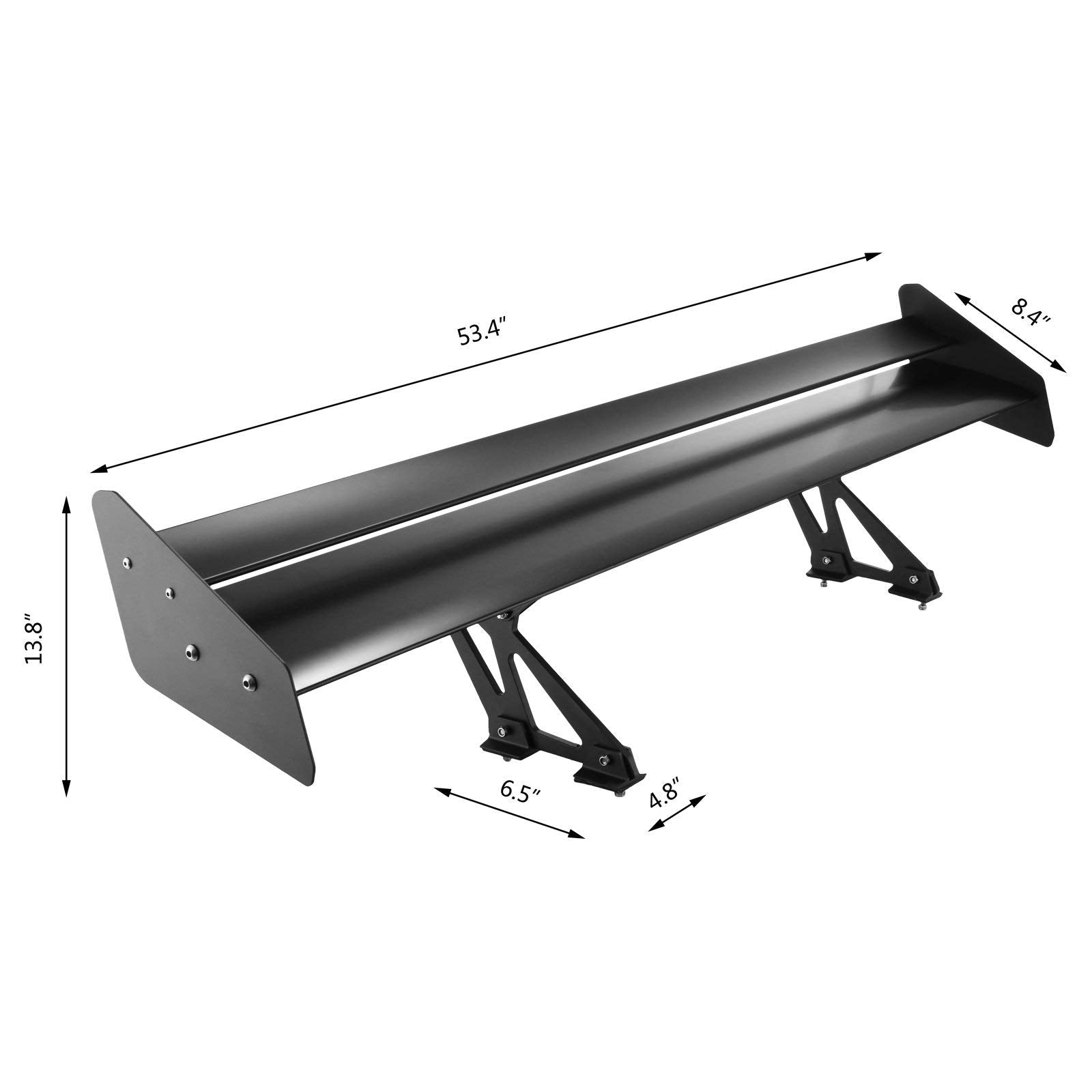 VEVOR Adjustable 43.3" Aluminum Car Rear Spoiler Wing - Black, Lightweight Single Deck GT Wing for Racing & JDM Drift