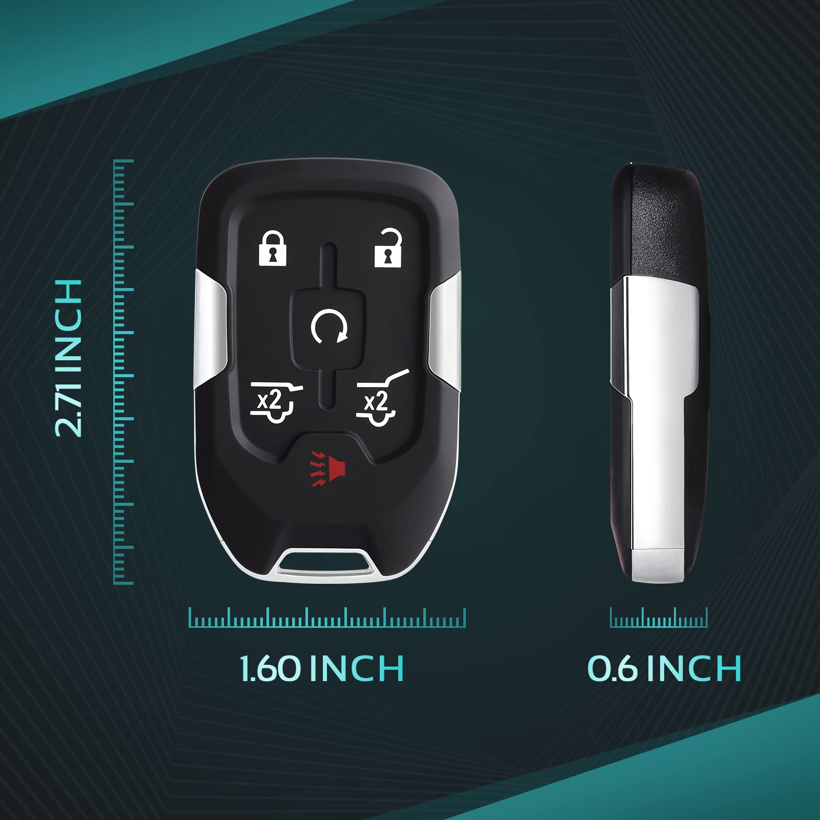Helloauto Key Fob For Gmc Yukon/Yukon Xl,Chevy Tahoe Suburban Key Remote 2015-2020 Self-Programmed Smart Key Fob Shell Cover (Hy