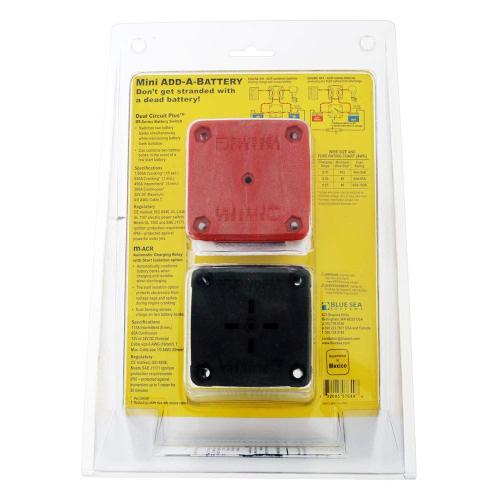 Blue Sea Systems Add-A-Battery Kit, 65A, Display Pack
