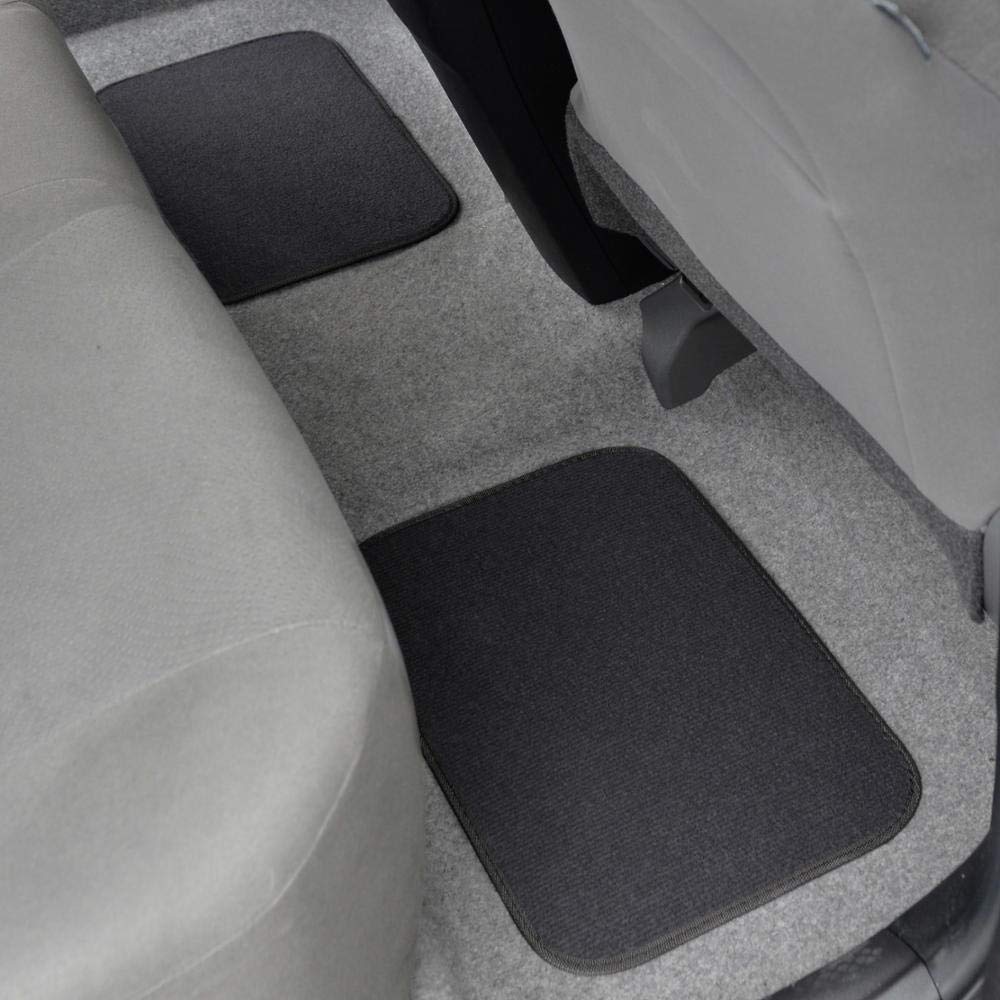 Premium 4 Piece Set Of Carpet Car Floor Mats With Vinyl Safety Heel Pad For Car, Truck, Suv, Coupe Sedan, Black (Mt-100-Bk) Pack