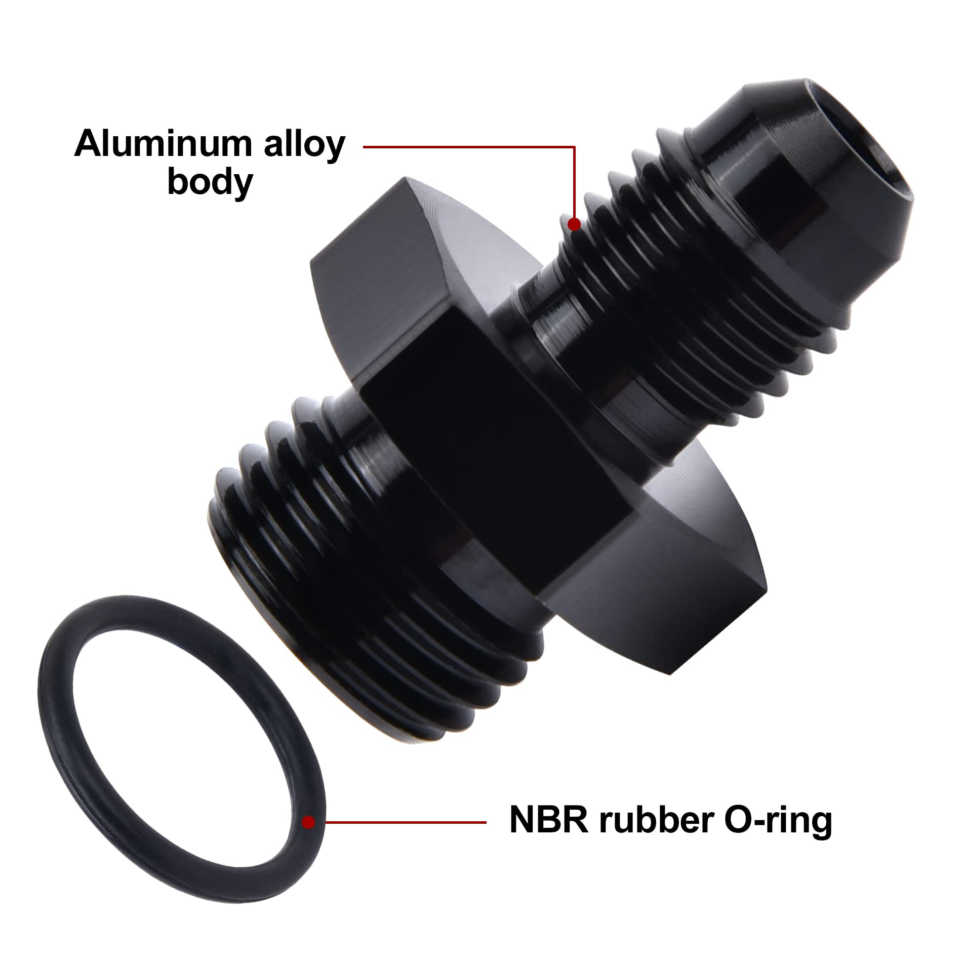 Evil Energy 4An Flare To An6 Orb Male O-Ring Fitting Adapter 2Pcs