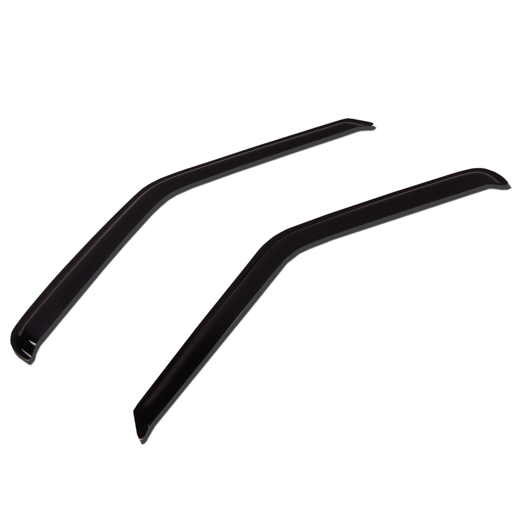 TuningPros WV-208 Window Visor Deflector Rain Guard Dark Smoke 2-pc Set