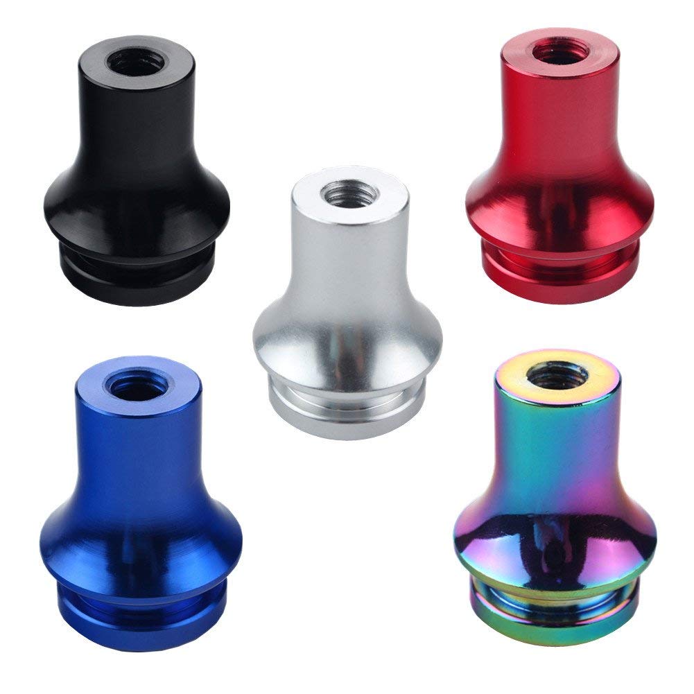Dewhel Shift Knob Boot Retainer/Adapter For Manual Gear Shifter Lever 10X1.25 (Silver)