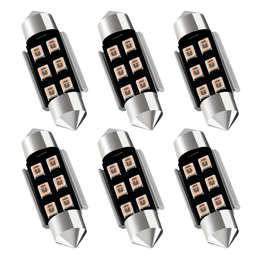AUXLIgHT 6418 6411 DE3425 c5W DE3423 36MM 1.42AFestoon canbus Error Free LED Interior Light Bulbs Purple, Super Bright 6SMD chip