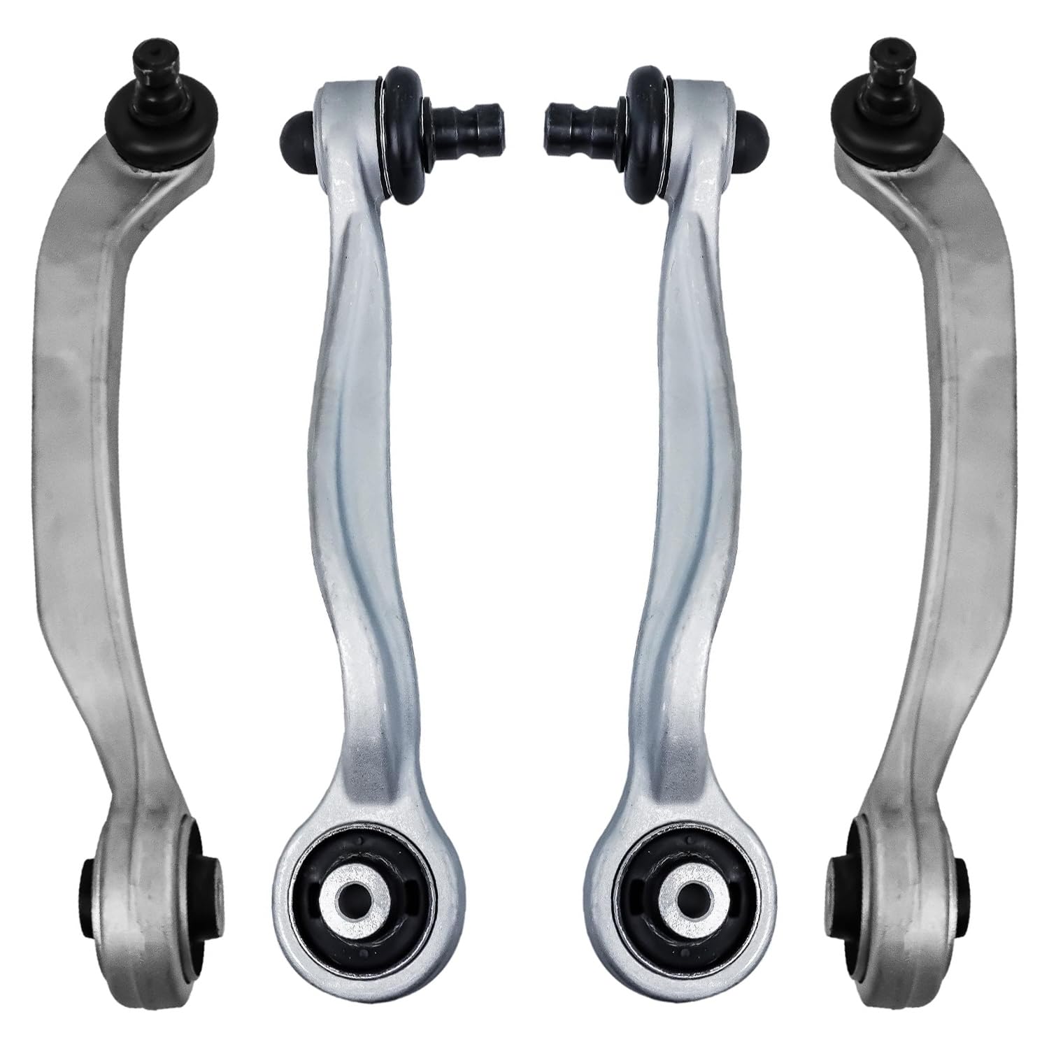 Detroit Axle - 4 Front Upper Control Arms for Audi A6 A8 Quattro S6 S8 VW Phaeton, Upper Forward Rearward Control Arms and Ball 