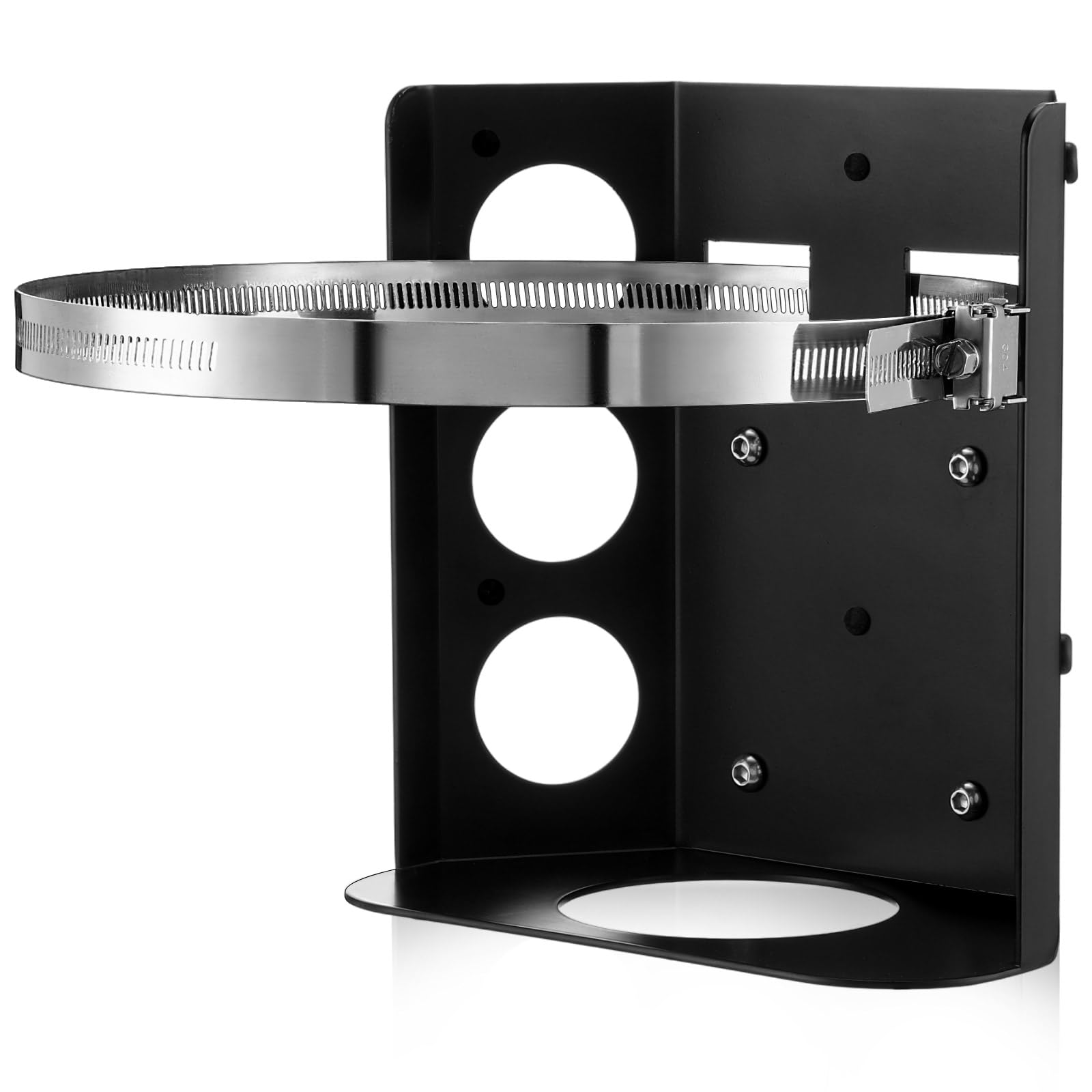 Hicarer 5 lb Propane Tank Mounting Bracket Heavy Duty Propane Tank Holder with Strap for Car RV Trailers Truck Overland Vehicles