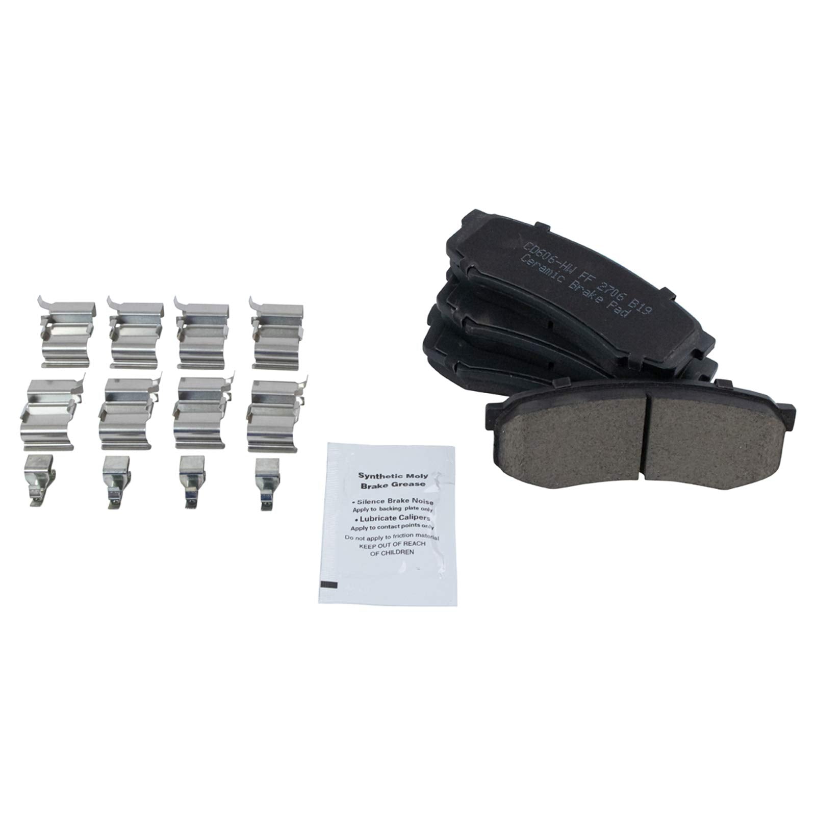 Trq Rear Brake Pad & Rotor Kit Brake Pads Brake Rotor Parking Brake Shoe Set Ceramic Compatible With 2016 Lexus Gx460