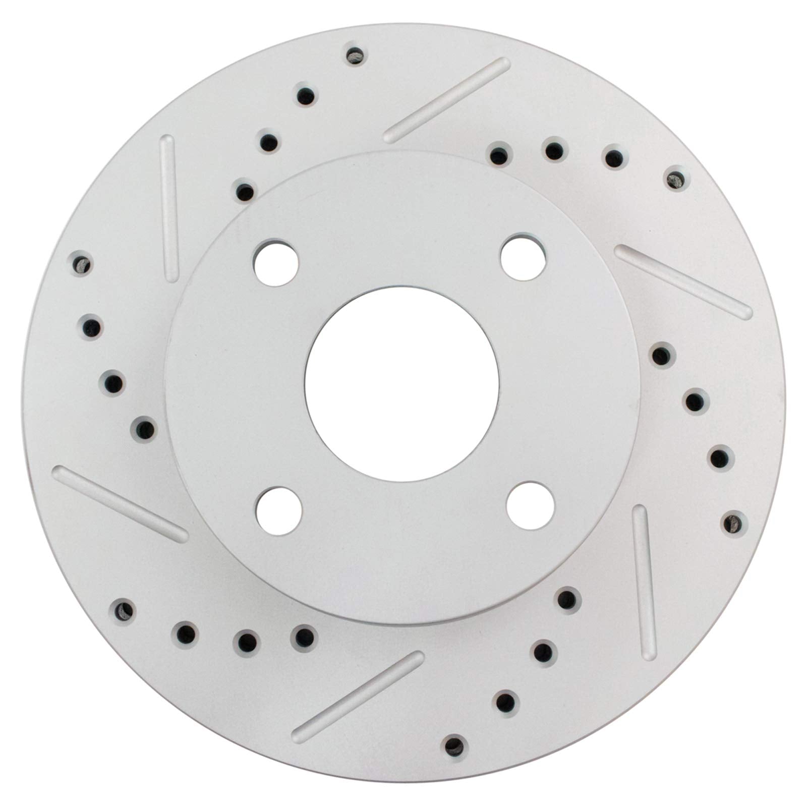 Trq Front Performance Brake Rotors Set Premium G-Coated Cross Drilled & Slotted Compatible With 1990-1993 Mazda Miata