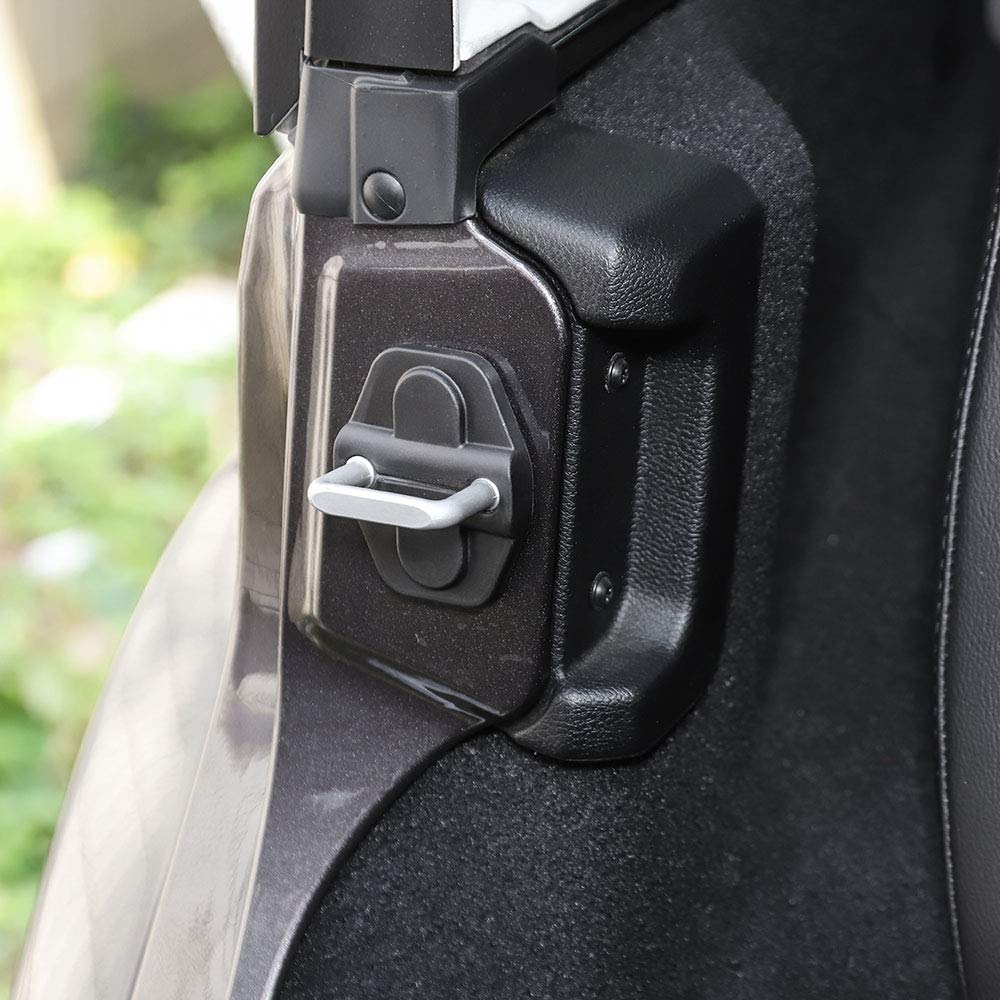 Voodonala Door Lock Cover Trim for 2018-2025 Jeep Wrangler JL & Gladiator JT, Matte Black ABS, 4Door-Black