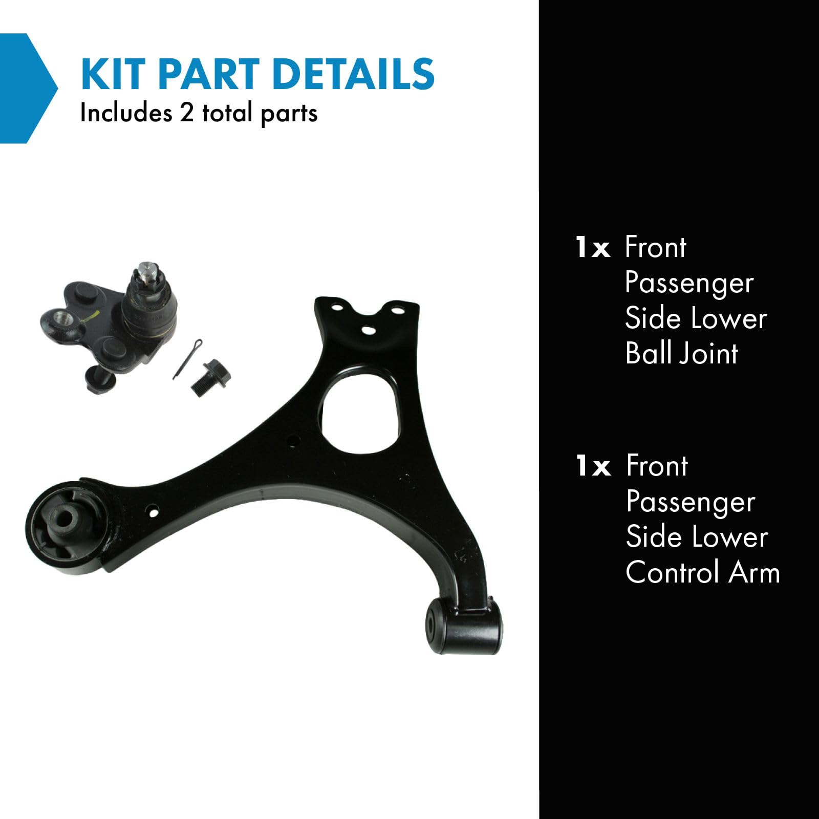 Trq Front Right Lower Control Arm With Ball Joint Passenger Side Compatible With 2006-2011 Honda Civic