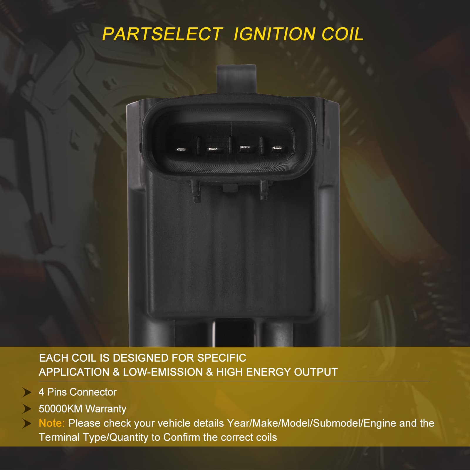 Partselect 2Pcs Ignition Coil Pack Uf-181 Uf-180 5C1298 C1133 C1132 Replacement For 1998-2001 Toyota Camry 4Runner Tacoma T100 R