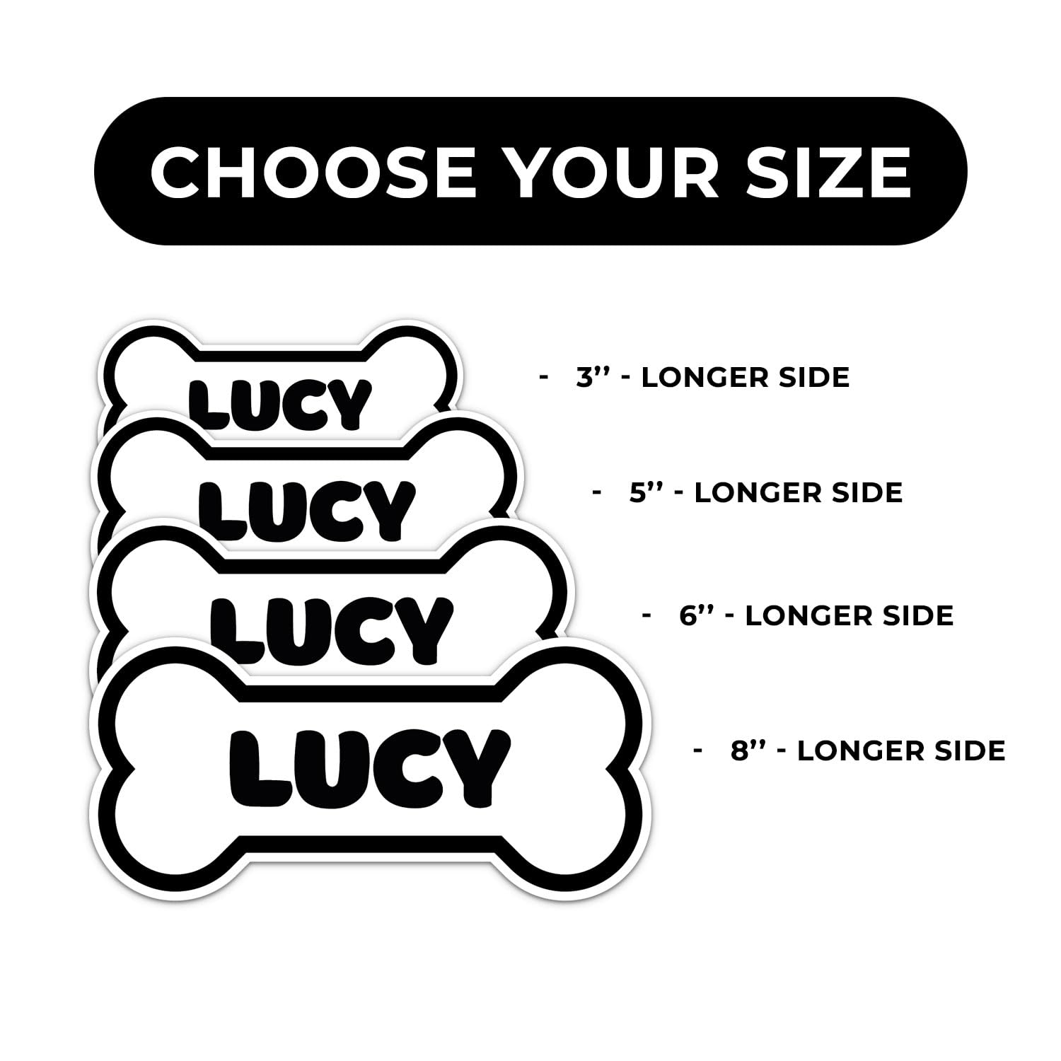 Lucy Dog Name Sticker - Waterproof Vinyl Decal For Car Bumper, Laptop, Water Bottle, Wall, And Window, Size - 5'' Longer Side