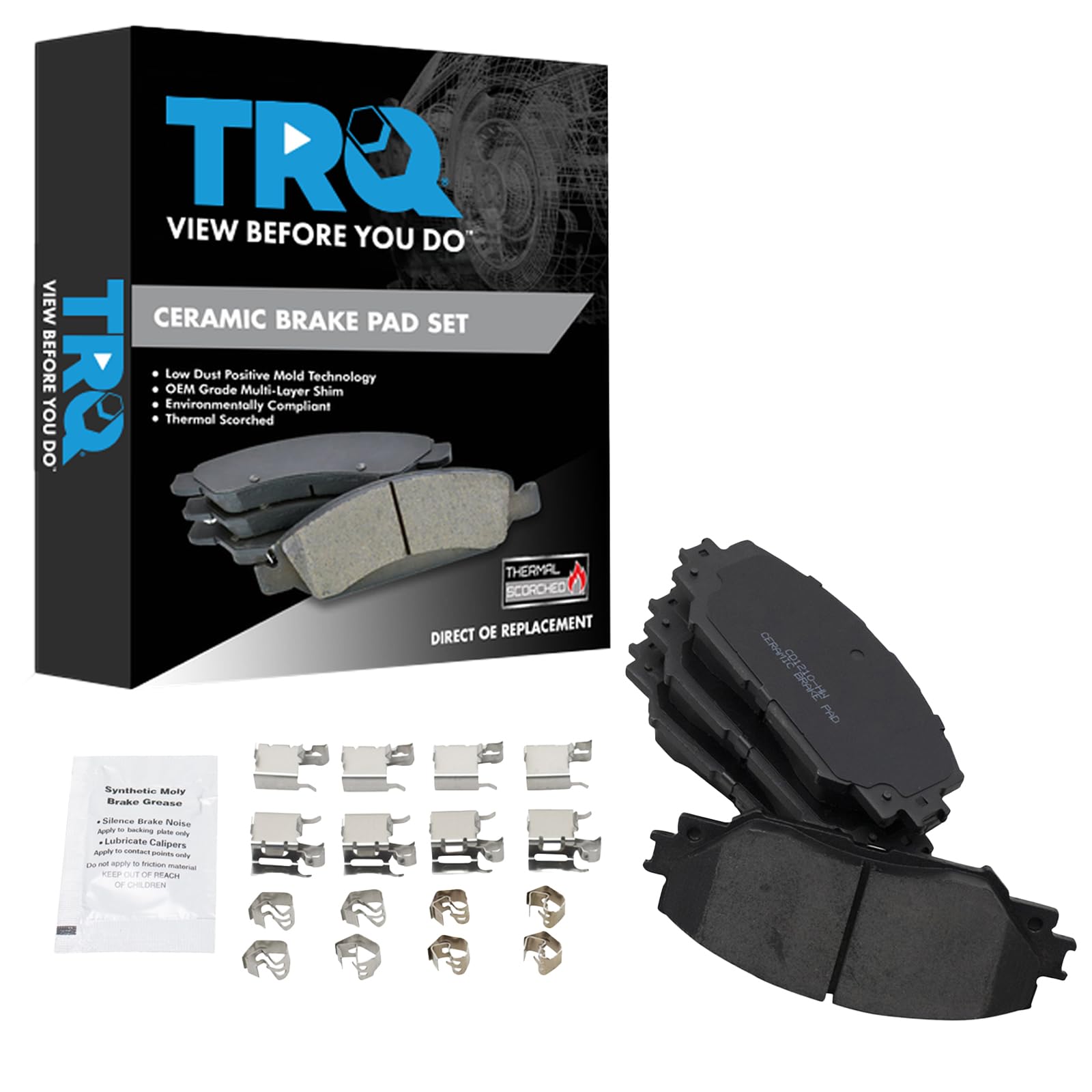 TRQ Front Brake Pads Ceramic Compatible with 2010-2012 Lexus HS250h 2009-2010 Pontiac Vibe 2008-2015 Scion xB 2008-2014 xD 2009-
