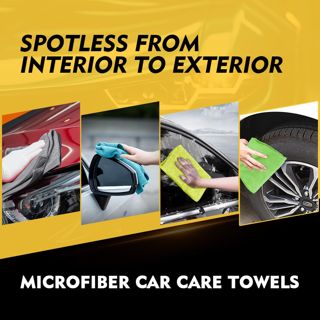 Homexcel Microfiber Cleaning Cloth 50 Pack, 12.5 X 12.5 Inch Microfiber Towels For Cars, Ultra Absorbent Car Washing Cloth, Lint