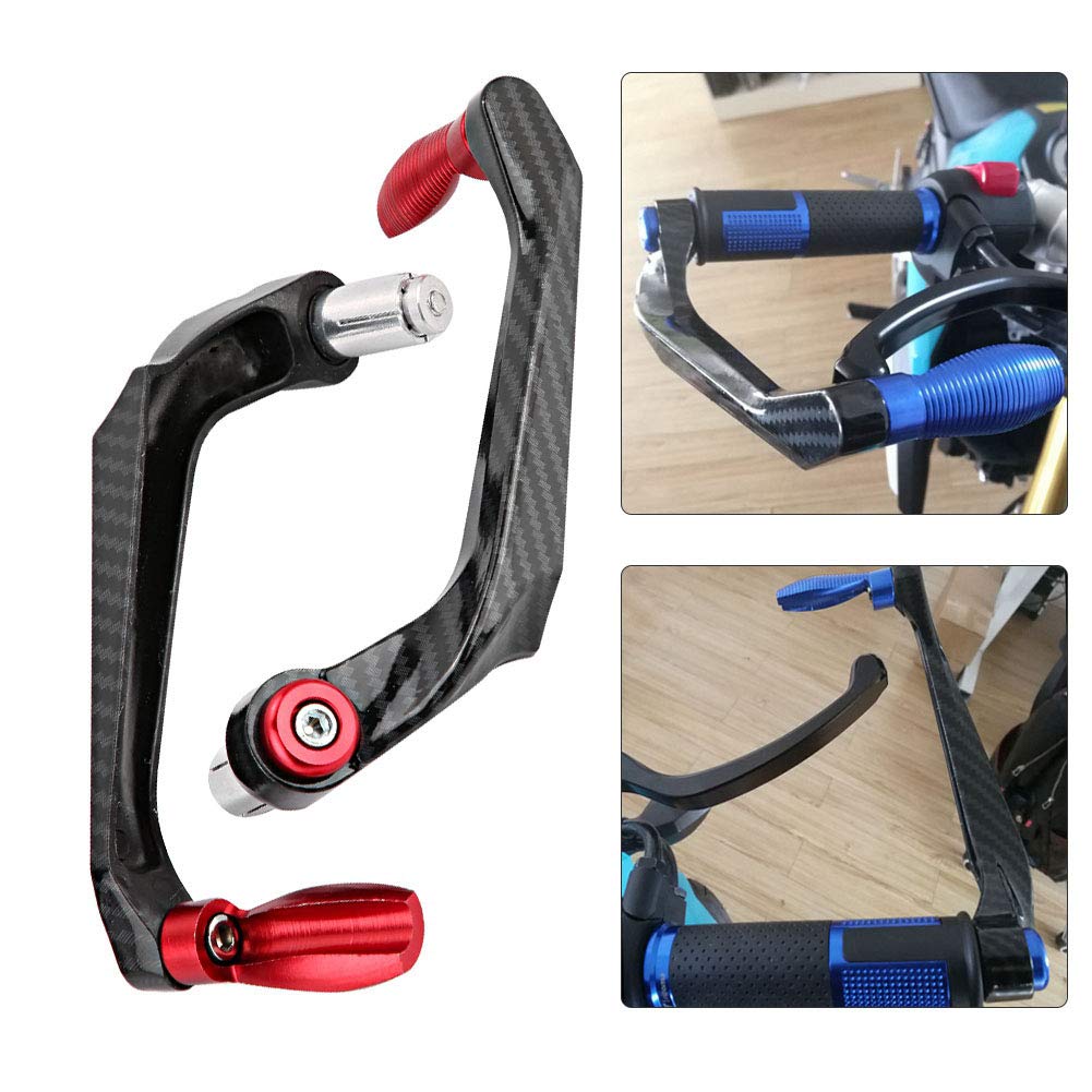 7/8Inch Universal Motorcycle Handlebar Protector, Cnc High Density Aluminum Alloy Brake Handlebar Guard(Red)