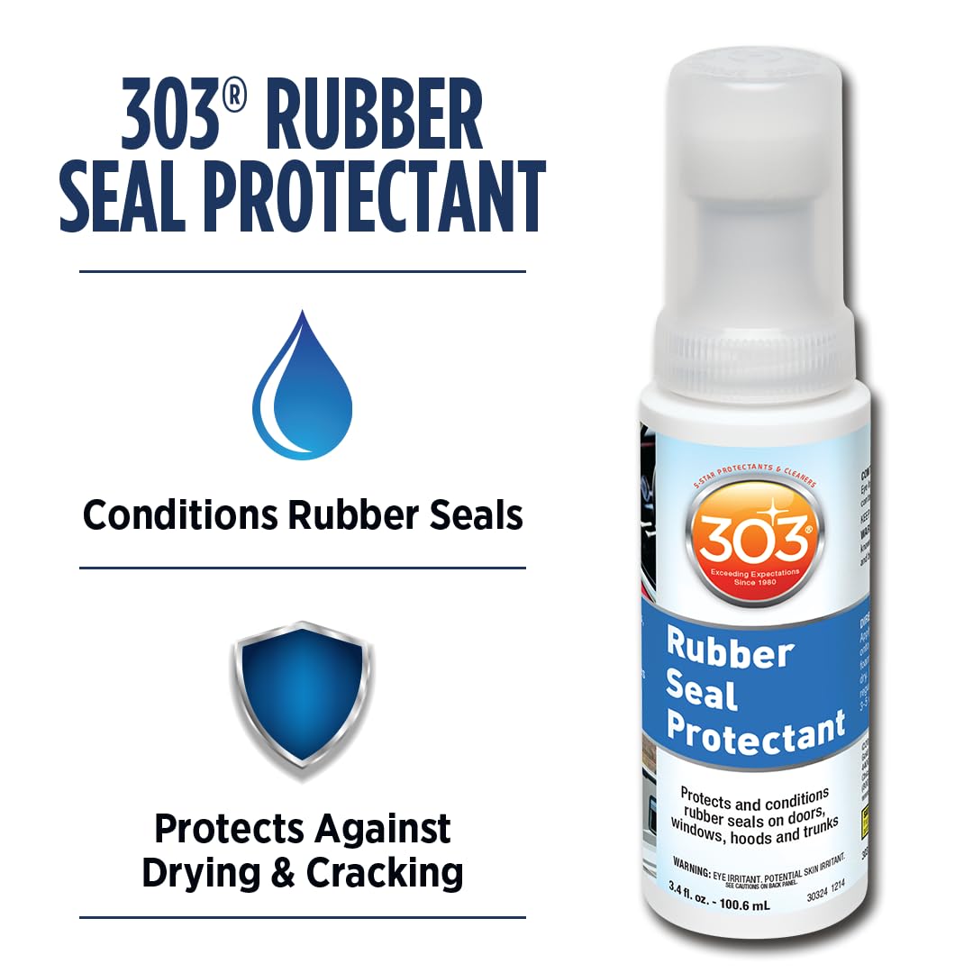 303 Products Rubber Seal Protectant - Weatherproofing & UV Protection, 3.4 fl. oz, Pack of 2, Model 39906