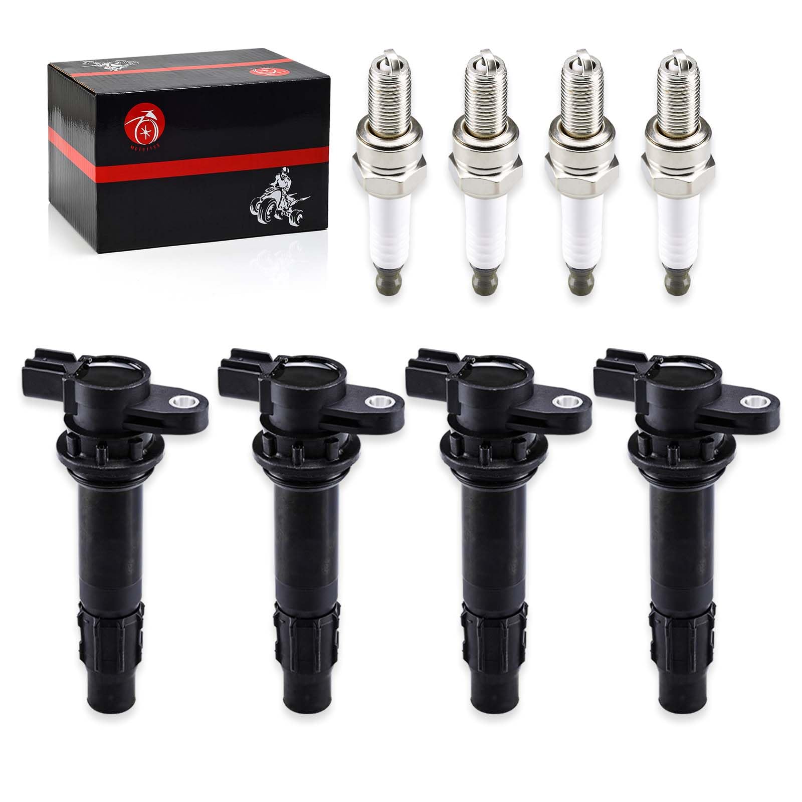 Ignition Coils & Spark Plug 4Pcs For Yamaha Waverunner FX1000 VX1100 Boat AR210 AR230 232 FRT1100 LAT1100 SR210 SX210 SRT1000 SR