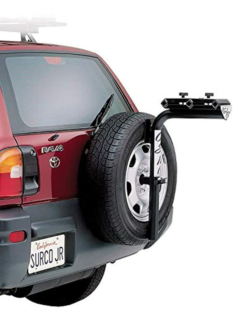 SURCO BT300 Bike Rack - 3-Bike Spare Tire Mount, Alloy Steel, Black Finish, Integrated Lock