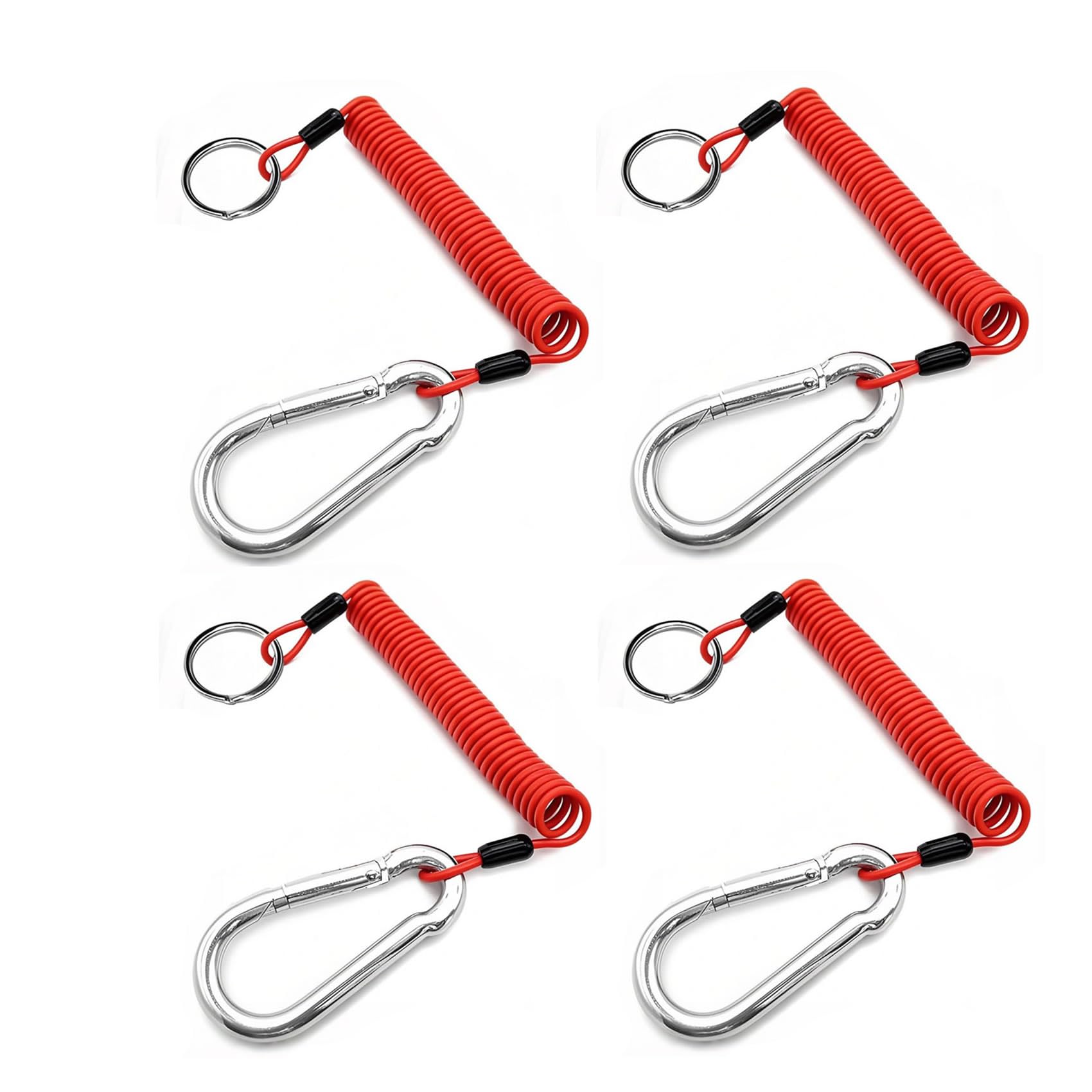Malloryx 4 Breakaway Trailer Cable with Pin Trailer Brake Cable RV Stainless Steel Spring Towing Coiled Wire Safety Straps Grou