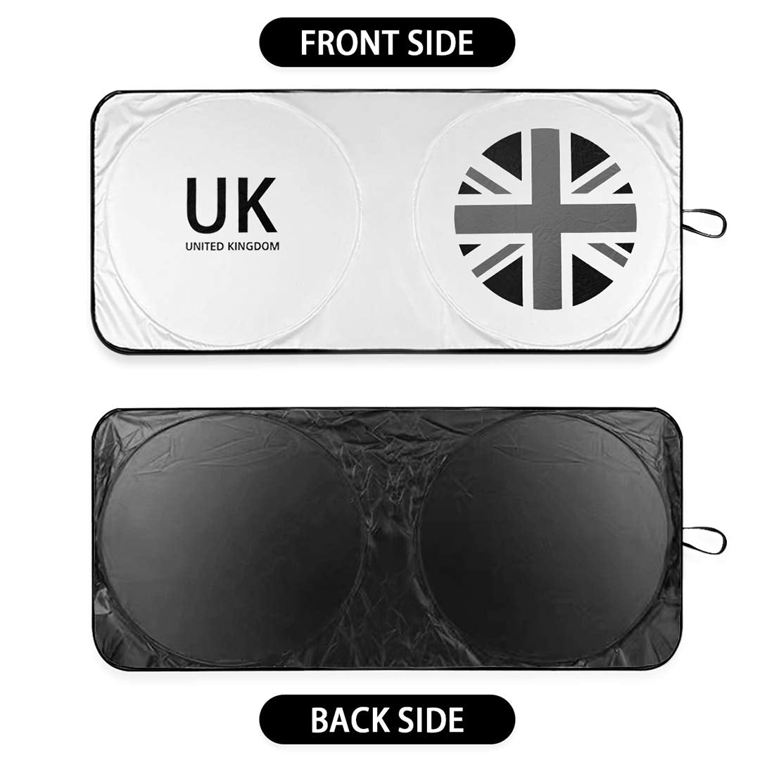 Jjhm Black Union Jack Accessories Mini Cooper Clubman Countryman Windshield Sunshade Fit For F54 F55 F56 F60 R55 R56 R57 R58 R59 R60 R61, 59 X 27.5 Inches (150 70 Cm)