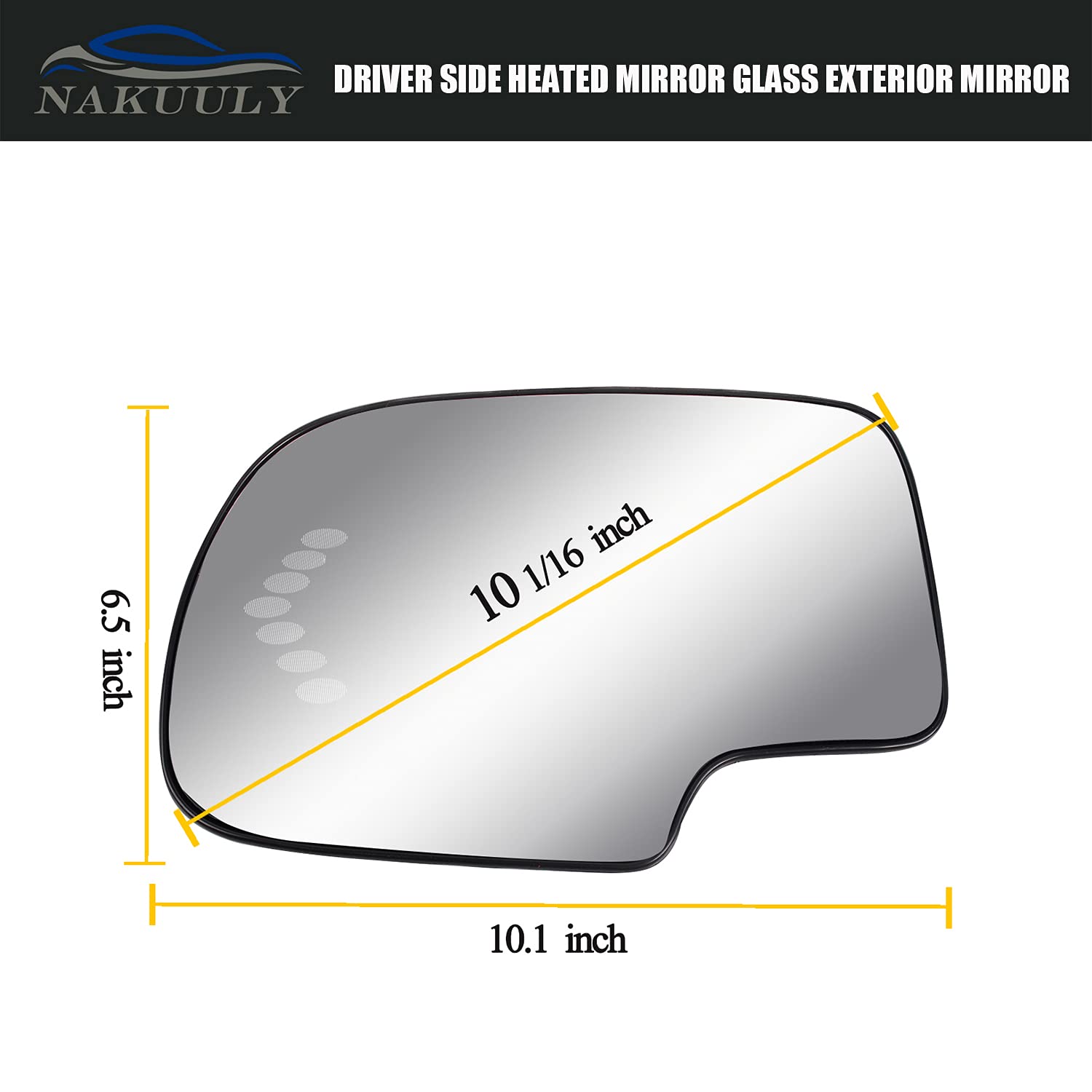 Nakuuly Driver Side Heated Mirror Glass Compatible with 2003-2007 Chevy Silverado Suburban Tahoe GMC Sierra Yukon 1500 Cadillac