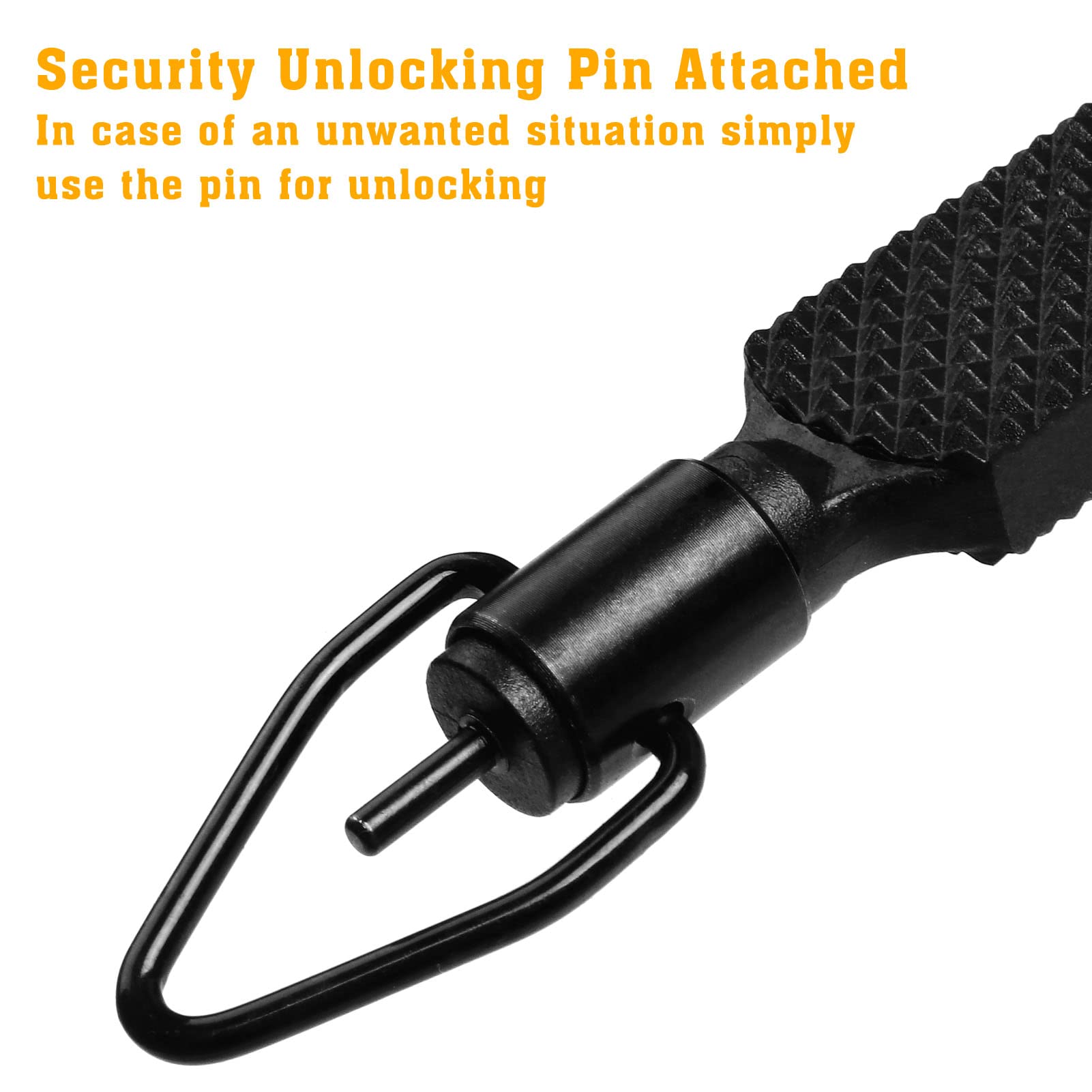 JOTOVO Flat Knurled Swivel Handcuff Key 4" Long, Black Polymer, Model Zt-9p with Detachable Keyring
