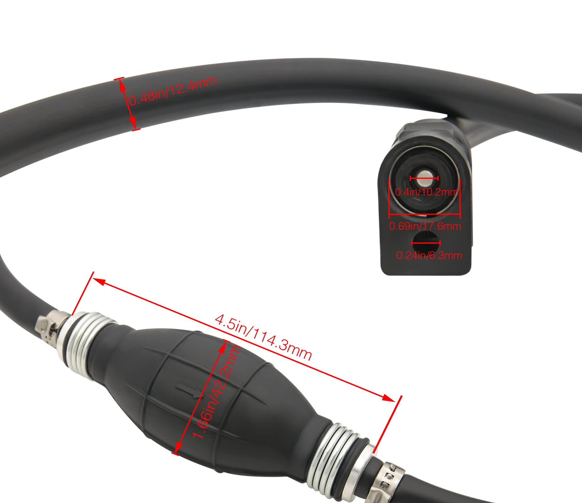Fuel Line Assembly 5/16 '' 8Mm Fuel Gas Line Hose For Marine Outboard Boat Motor Rvs Fuel Assembly Ith Primer Bulb Steel Hose Cl