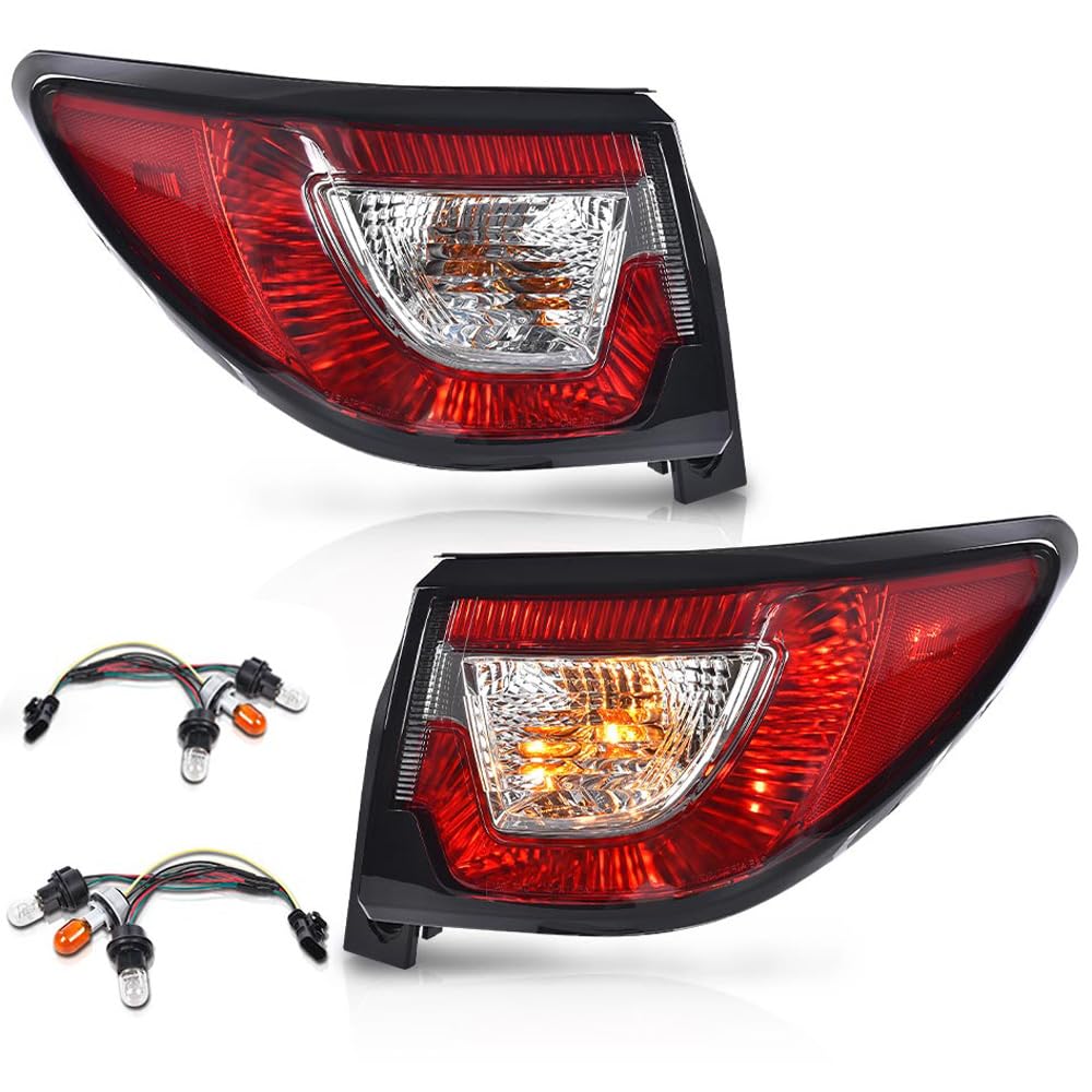 DOTCOM Tail Lights Assembly Pair Compatible with Chevy Traverse 2013 2014 2015 2016 2017 Rear Tail Brake Lamps w/Bulb, Faros Tra
