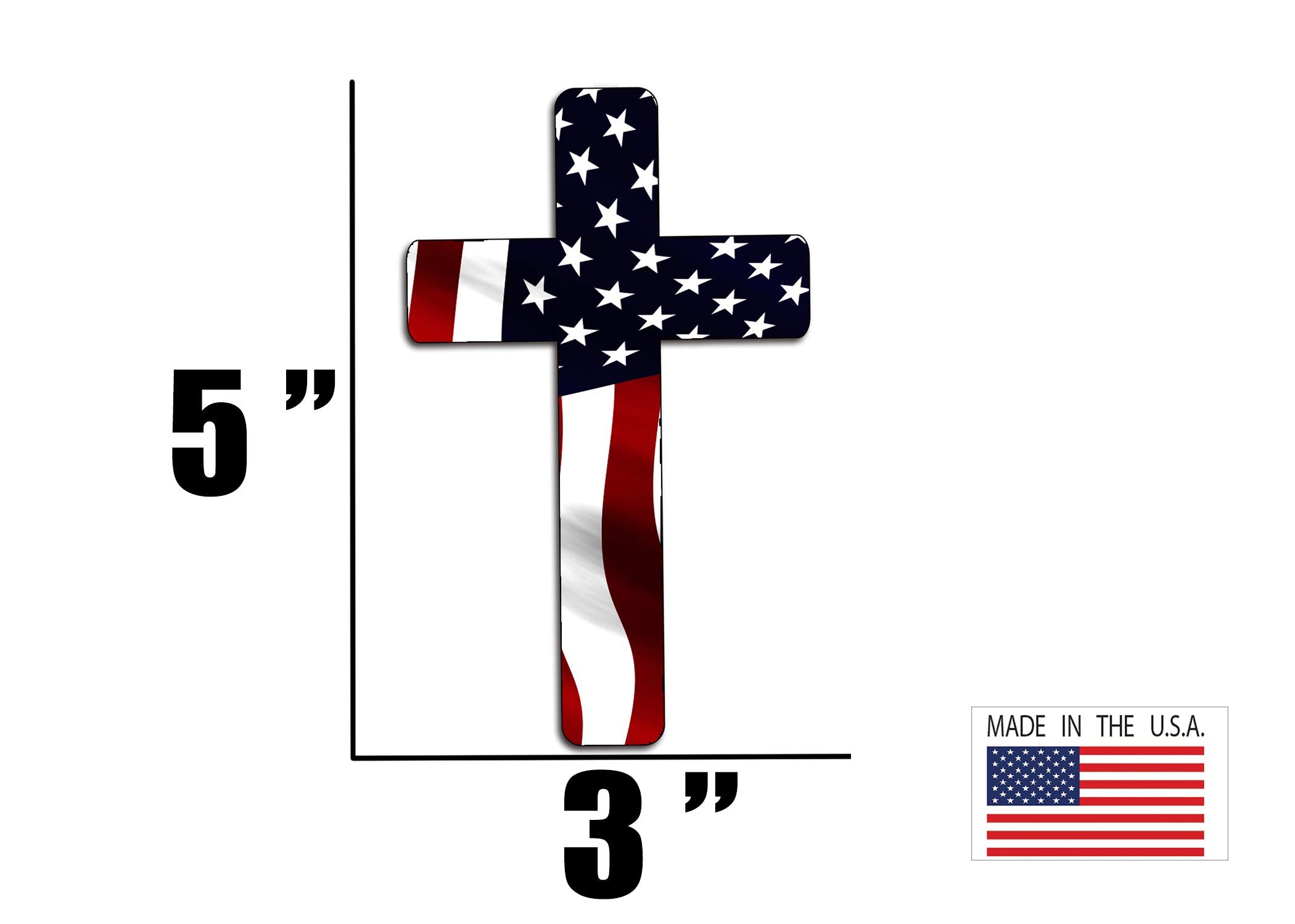 Rogue River Tactical Red White Blue Cross Decal Sticker American Flag Usa Large Inch Patriotic Decal Auto Bumper Sticker Vinyl C