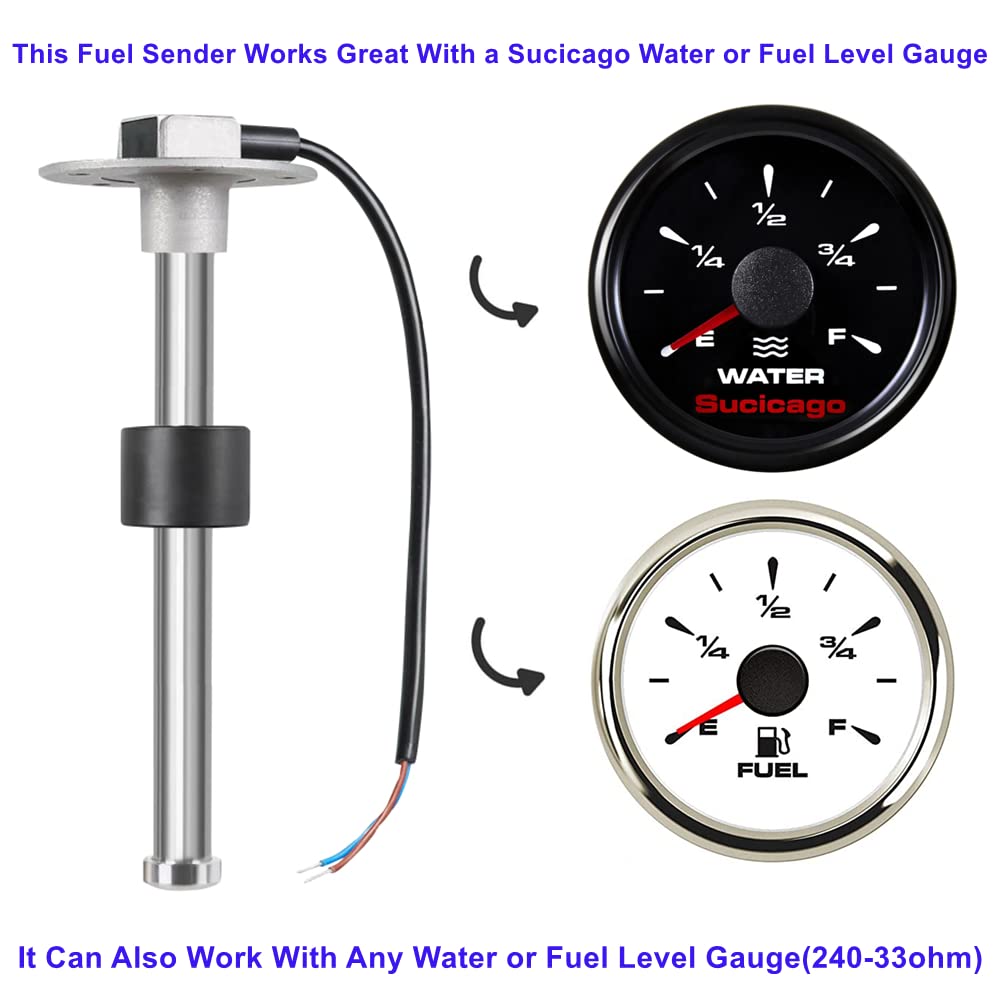 Sucicago Fuel Sender Marine For Truck Vehicle 240-33Ohms 5''(130Mm) Boat Fuel Level Sending Unit Fuel Gauge Sending Unit