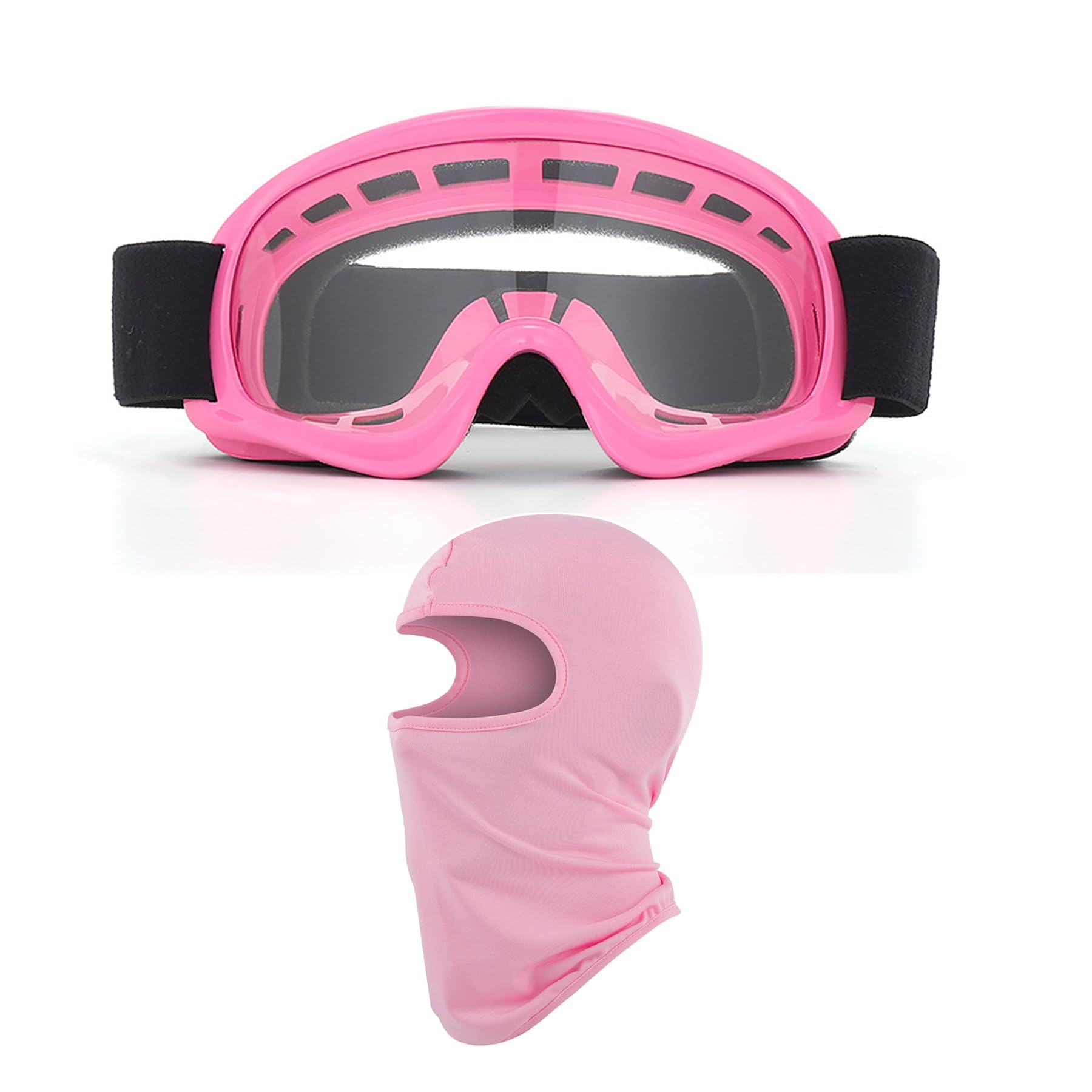 LJDJ Kids Dirt Bike Goggles ATV Motorcycle Off-Road Riding Motocross Glasses with Sun UV Protection Balaclava Full Face Cover (P
