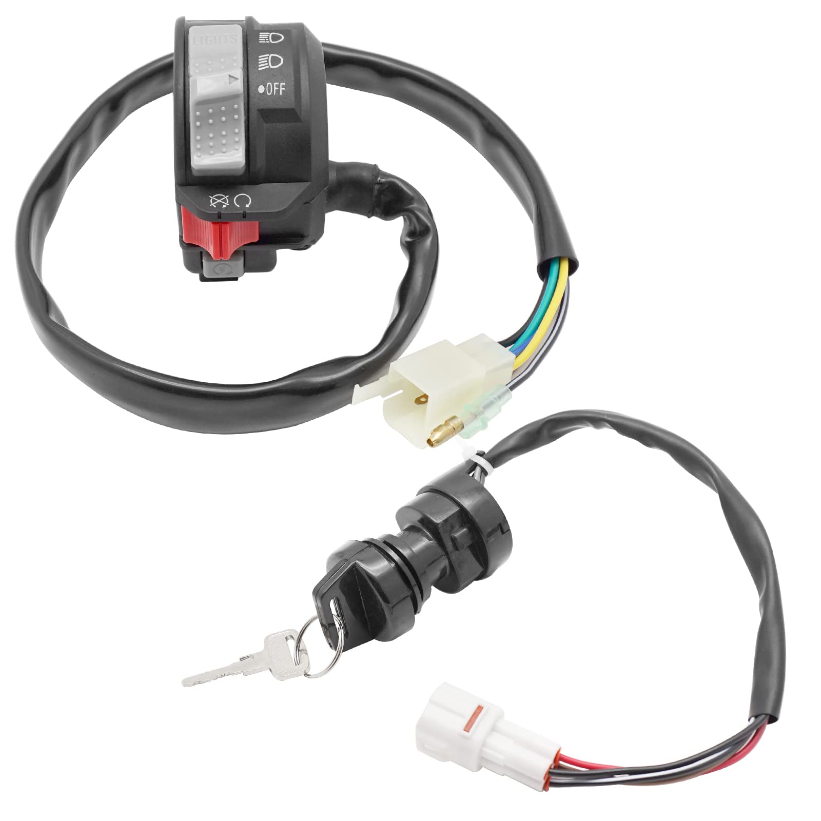 M MATI Start Stop Headlight Switch & Ignition Key Switch for Yamaha Warrior 350 Grizzly 600 1996-2001 Big Bear 350 Wolverine 350