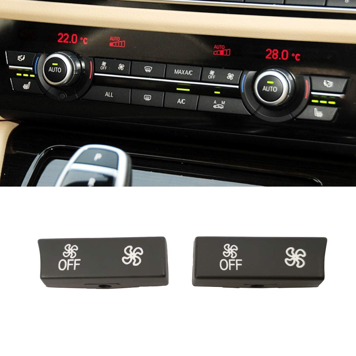 Jaronx Compatible With Bmw Climate Control Button Fan Speed Button Replacement, Ac Button For 5' F07/F10,6' F06/F12/F13,7' F01/F02/F04,X5 F15/M F85,X6 F16/M F86 (Only For Ac Panel With 12 Buttons)
