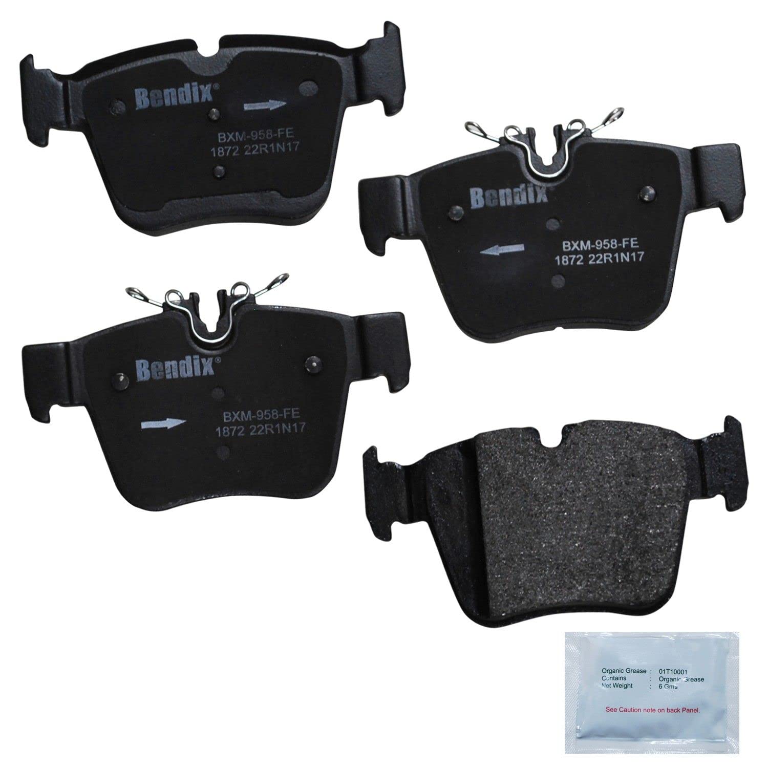 Bendix Priority1 Cfm1872 Semi-Metallic Rear Brake Pads For Mercedes-Benz C43 Amg 2023-2017, C450 Amg 2016, Glc43 Amg 2023-2017, 