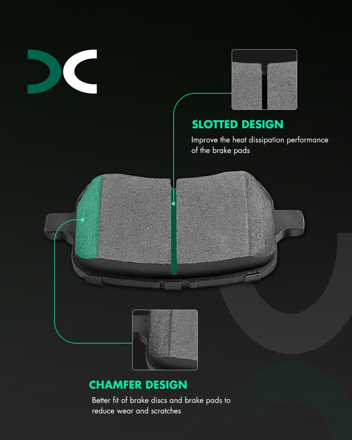 Scitoo D1160 D1033 Ceramic Brake Pads Kits Front Rear For Chevy Cobalt,Hhr,For Malibu,07-08 For Pontiac G5,05-10 For Pontiac G6,