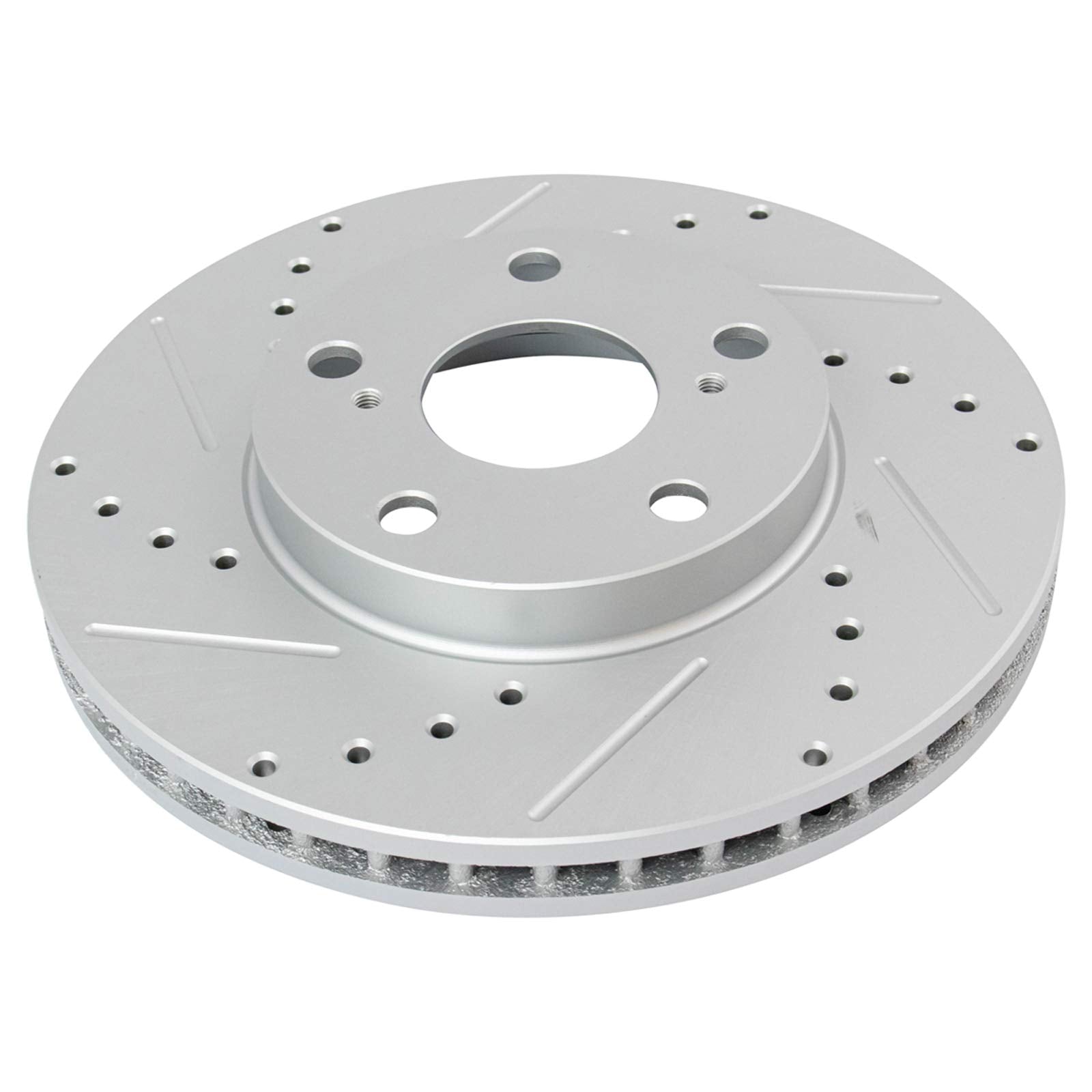 Trq Front Performance Brake Rotors Set Premium G-Coated Cross Drilled & Slotted Compatible With 1992-2001 Lexus Es300 1995-2004