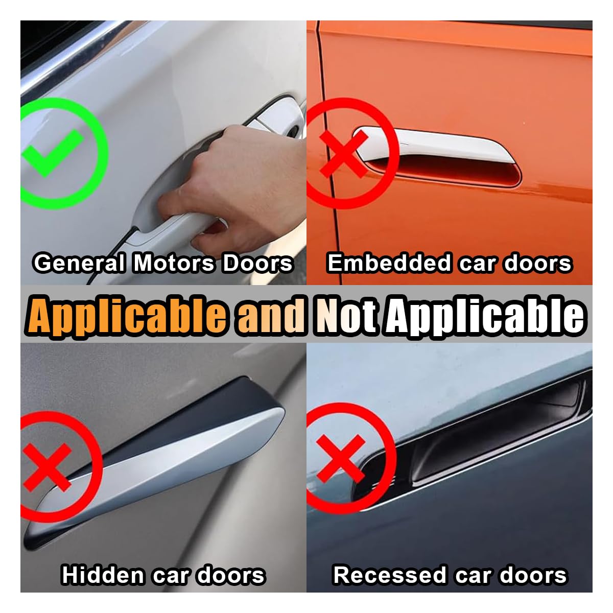 Bling Car Door Handle Protector, Bling Car Door Handle Sticker Anti-Scratch, Universal Car Door Handle Protective Cover, Shiny R