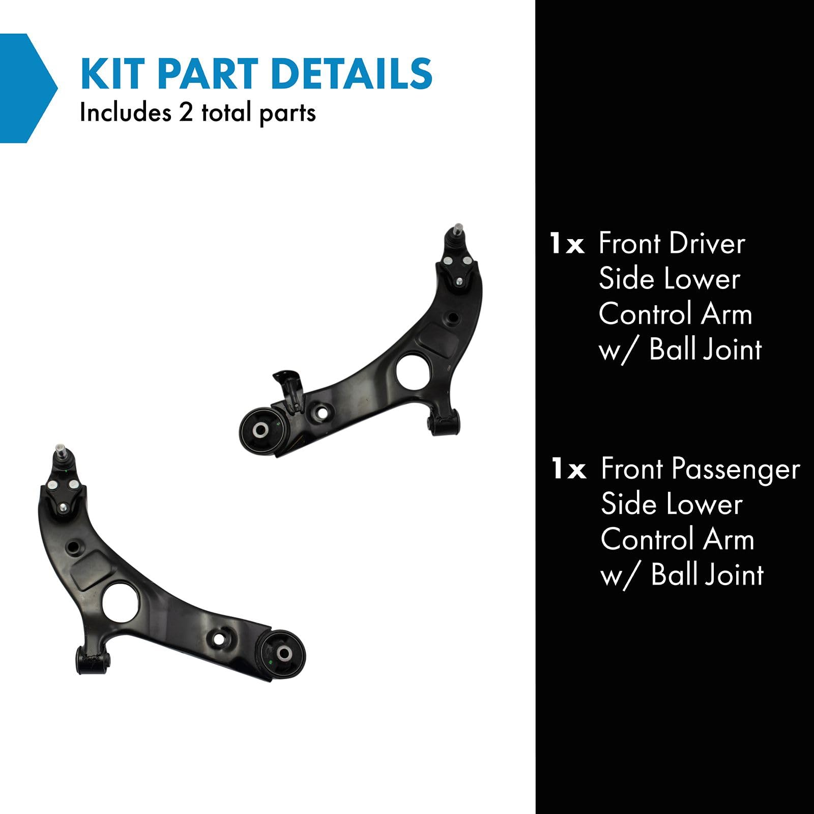 Trq Front Lower Control Arm With Ball Joint Set Compatible With 2013-2019 Hyundai Santa Fe 2013-2018 Santa Fe Sport 2019 Santa F