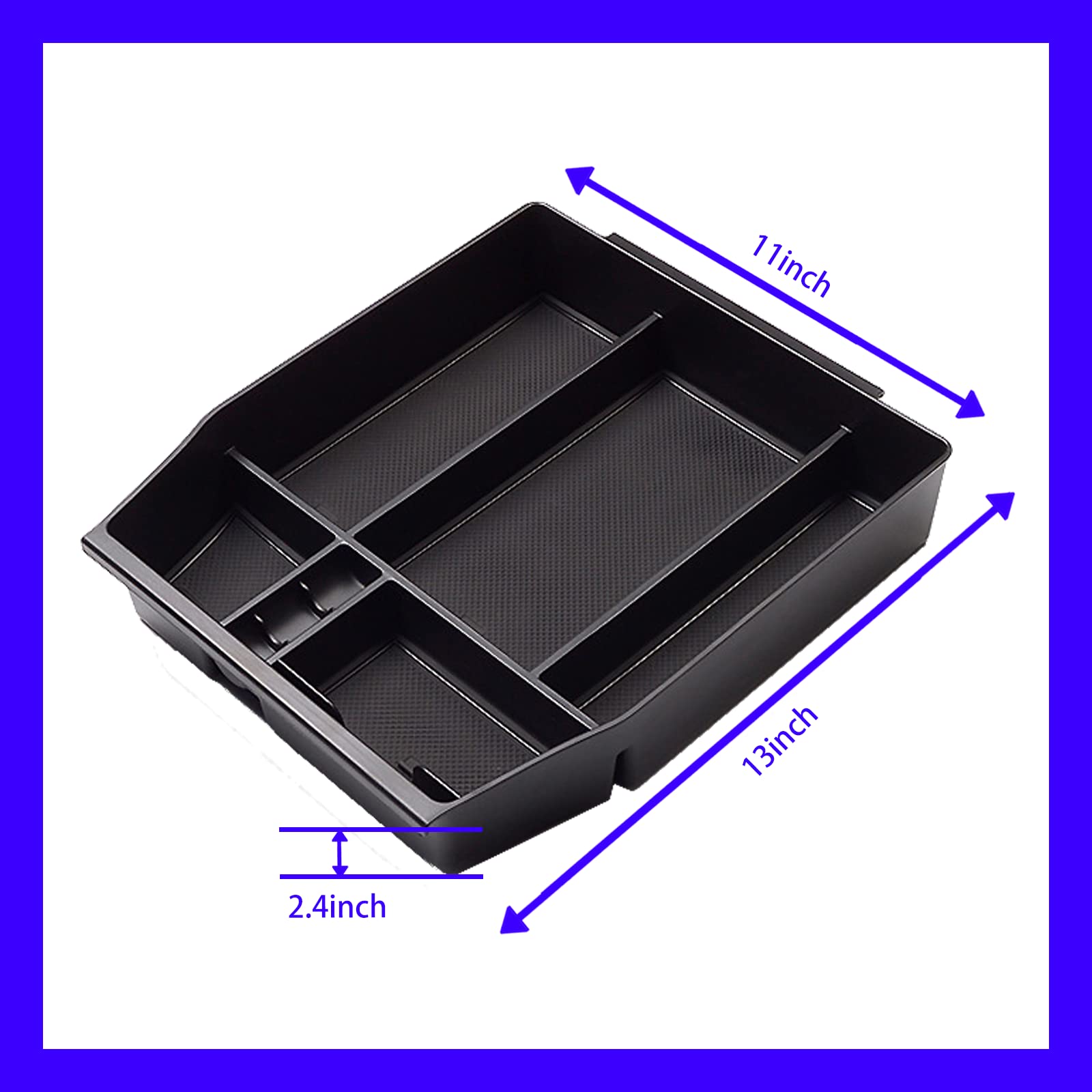 XXCIWP F150 Console Organizer Tray - ABS Plastic, Fits 2022-2025 Ford F150 Raptor, Center Armrest Storage Box, Big Size